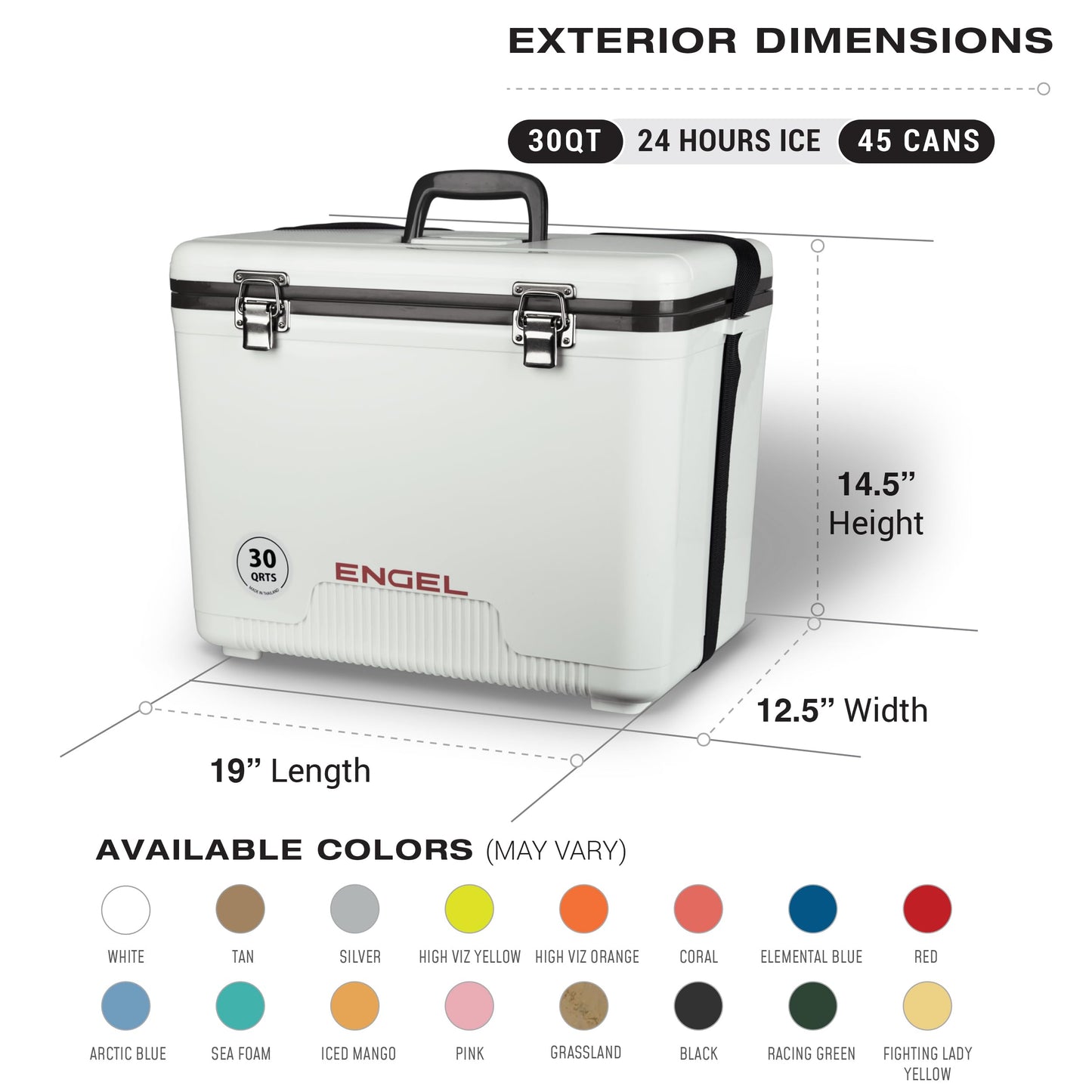 Engel UC30 30qt Leak-Proof, Air Tight, Drybox Cooler and Hard Shell Lunchbox for Men and Women in Camo