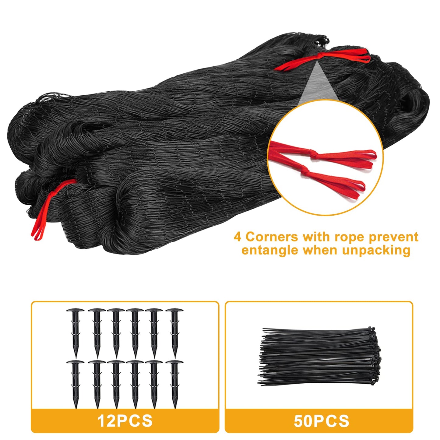 BSTPCOO Bird Netting 25'x100' with 2.4" Square Mesh Chicken Coop Nettings, Poultry Netting Heavy Duty Nylon Nettings, Hawk Net for Chicken Run, Deer Fence Garden Fruit Tree Net