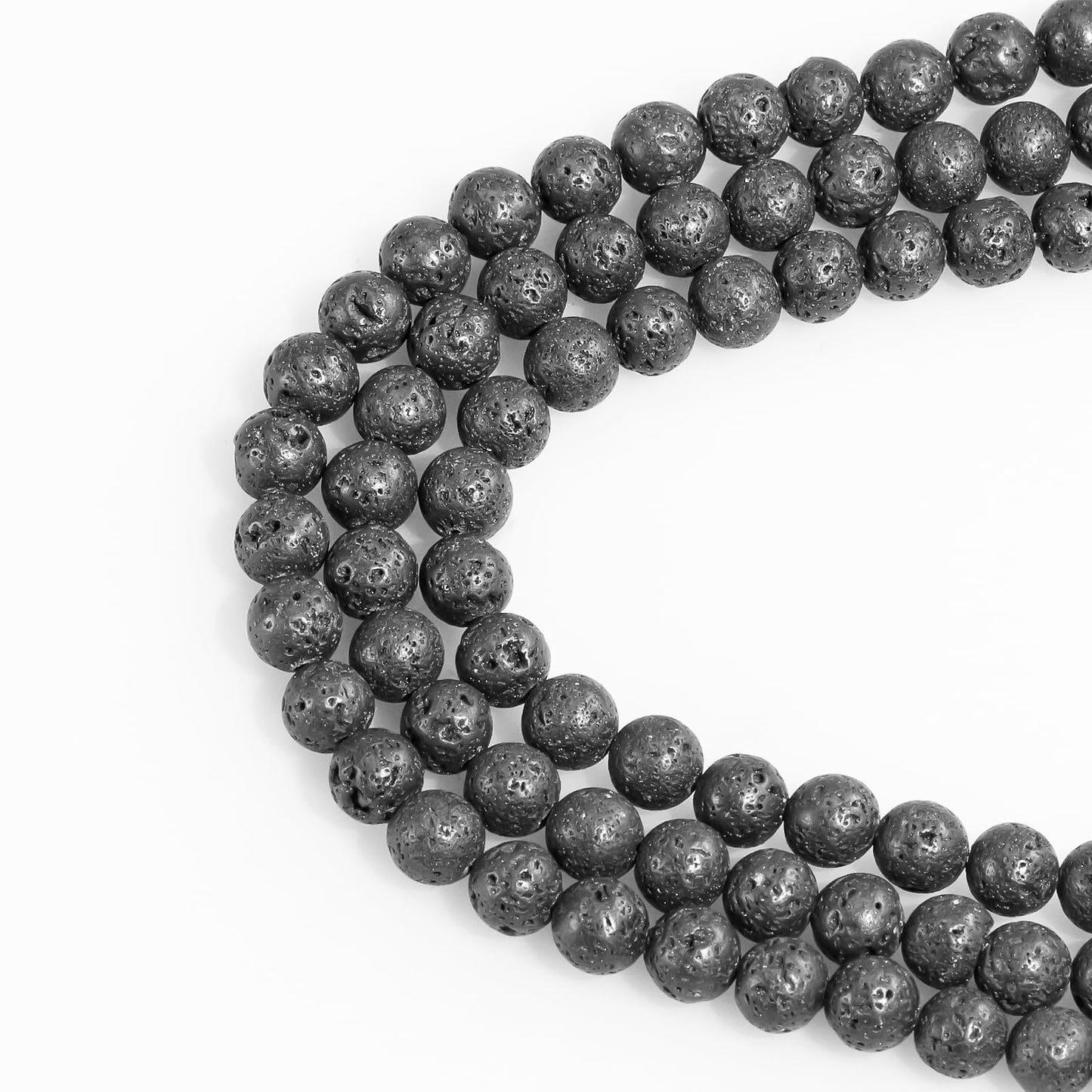 4mm Natural Gemstone Round Stone Beads for Jewelry Making Black Lava Chakra Beads for Bracelets Necklace Craft Making Supplies (15"/Strand)
