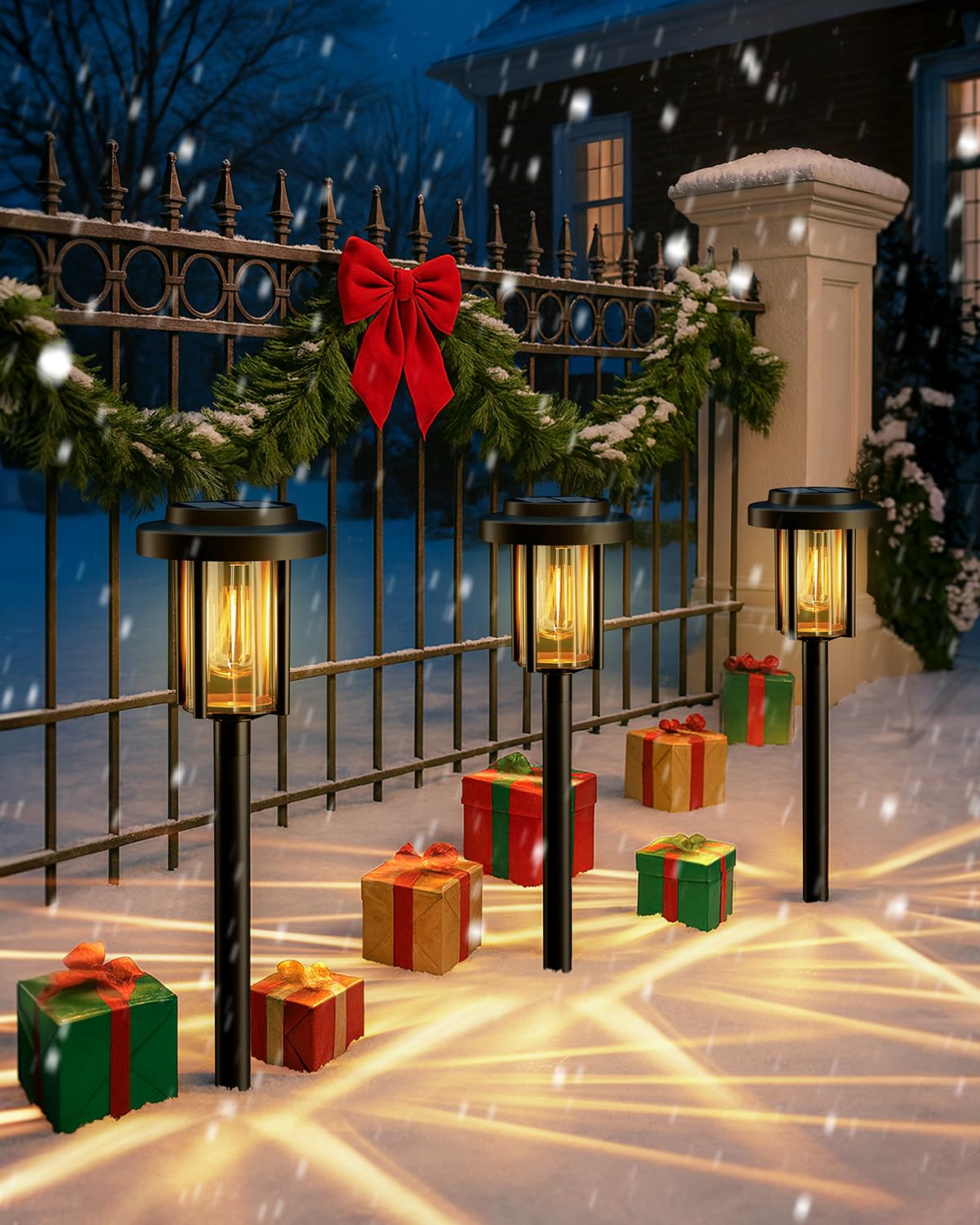 HMDecor Solar Pathway Lights, 8 Pack Solar Light Outdoor IP65 Waterproof, Garden Lights Solar Powered, Outside Decor Landscape Lighting for Yard, Path, Driveway, Walkway (Warm White)