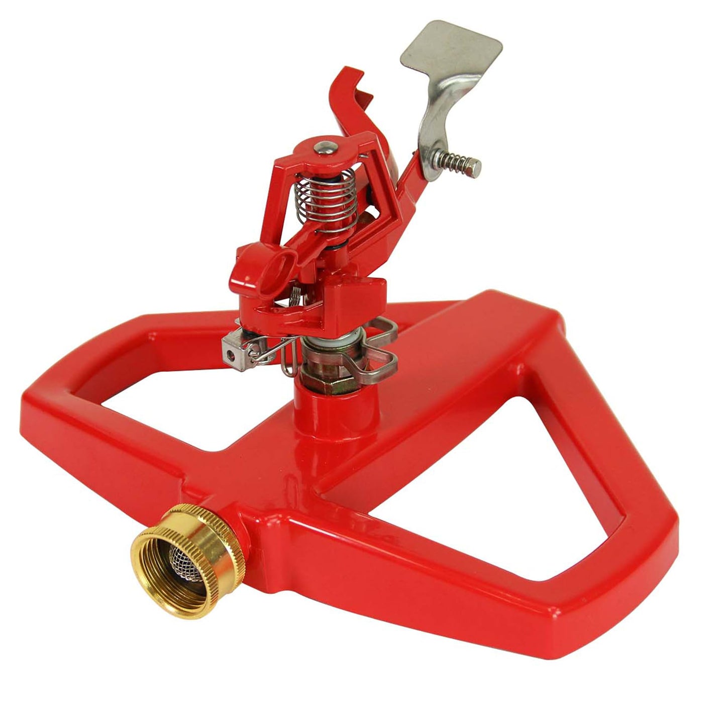 Chapin 4980: Platform Impact Sprinkler, 360 Degree Automatic With Base for Gardens and Lawns, Up to 85ft Coverage Area, Yards and Garden Watering, Red