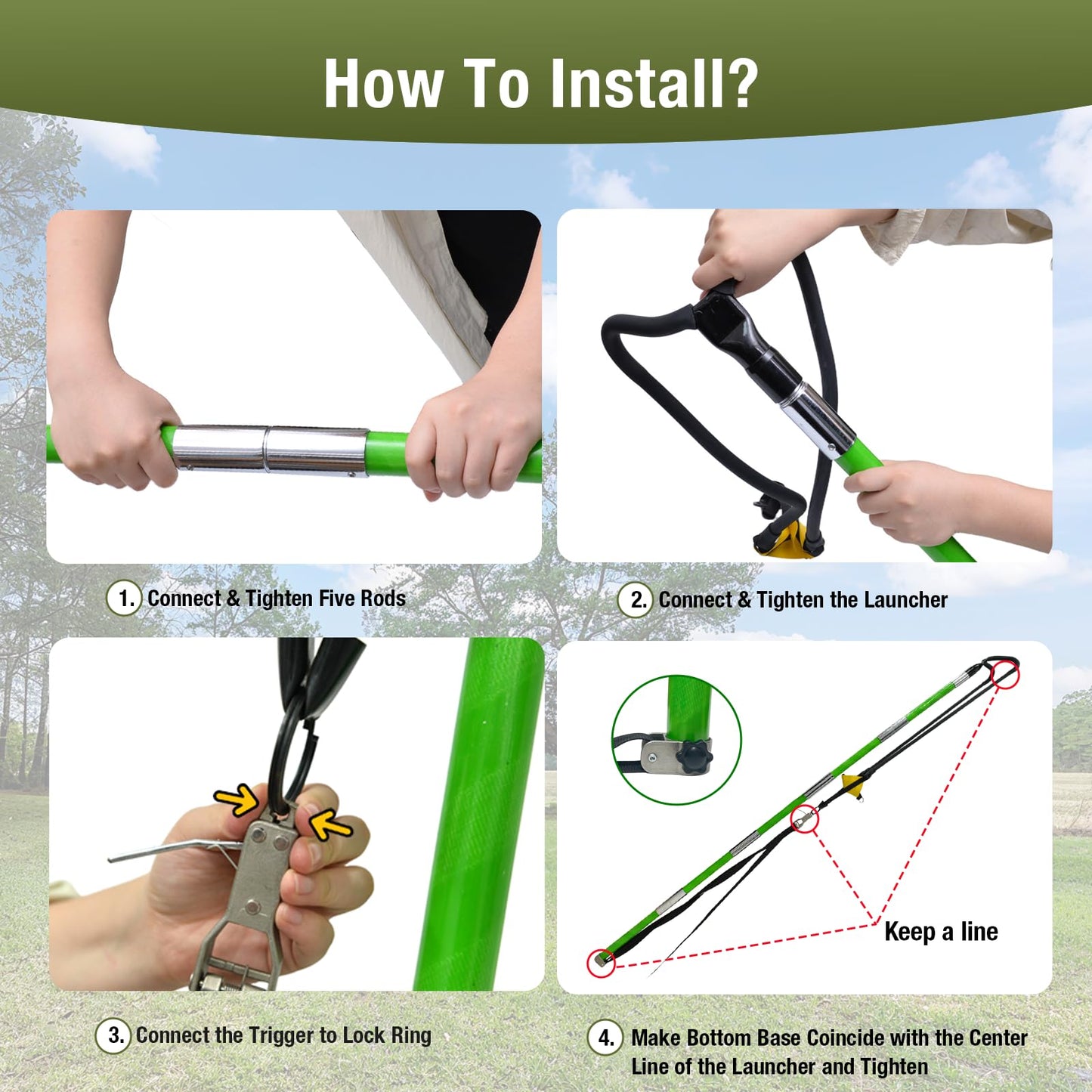 Lichtund Slingshot Arborist Throw Line Rope Launcher with Trigger Sling Shot for Adults