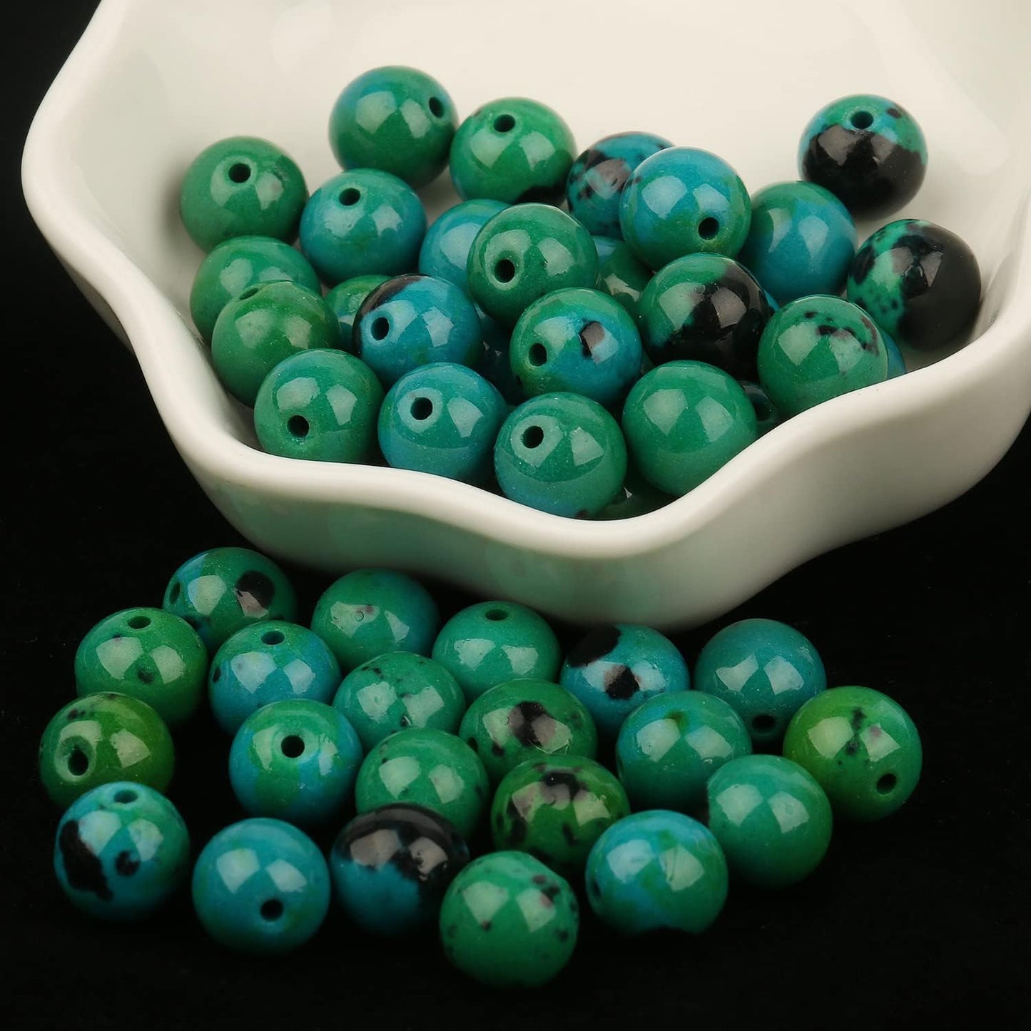 About 45pcs 8mm Natural Stone Beads Phoenix Stone Beads Energy Crystal Healing Power Gemstone for Jewelry Making, DIY Bracelet Necklace