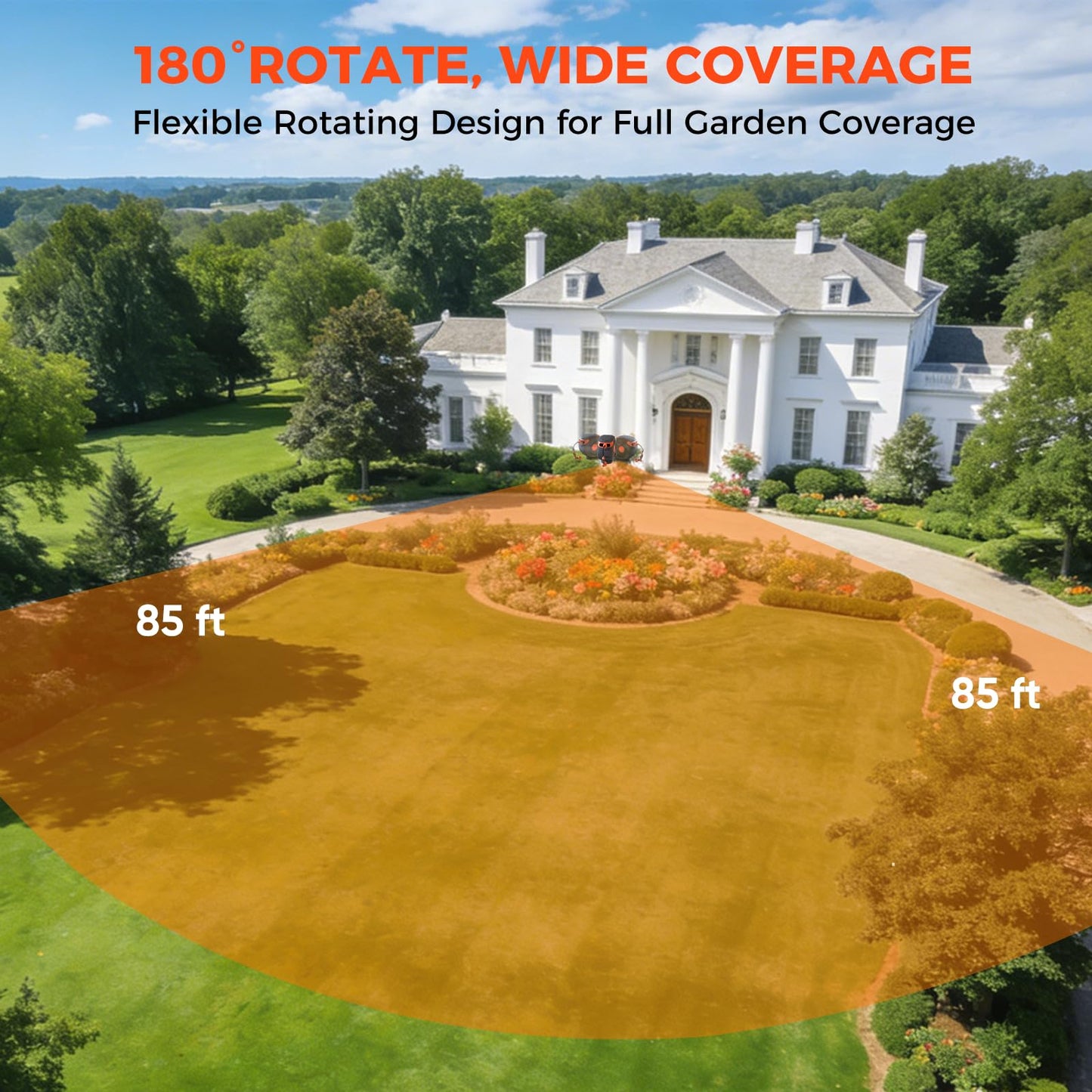 New Retractable Garden Hose Reel 1/2 inch x 85 ft 9 Pattern Nozzle Wall-Mounted Any Length Lock Automatic Slow Return 180° Swivel UV Resistant Heavy Duty Hose Reels for Outside