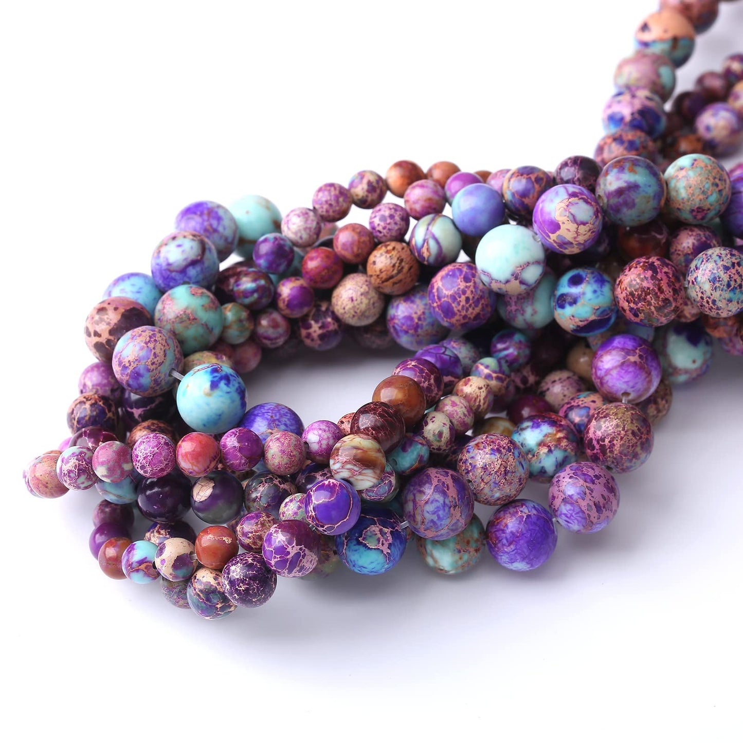 60PCS 6MM Natural Galaxy Sea Sediment Jasper Stone Beads Energy Healing Beads for DIY Jewelry Bracelet Necklace Making for Jewelry Making15Inch