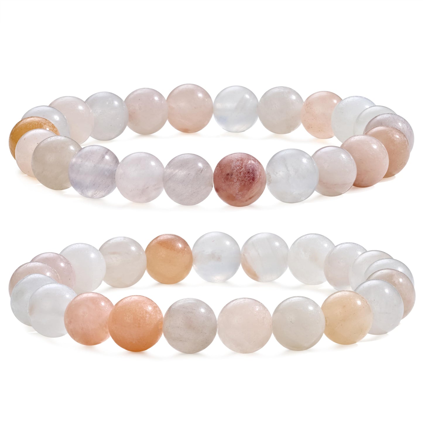 Bivei Natural Gemstone Semi Precious Healing Crystals Handmade Stretchy Round Beads Bracelet, Enhance Positive Energy,Stocking Stuffers for Women(Pink Aventurine (Balance & Harmony)(Small))