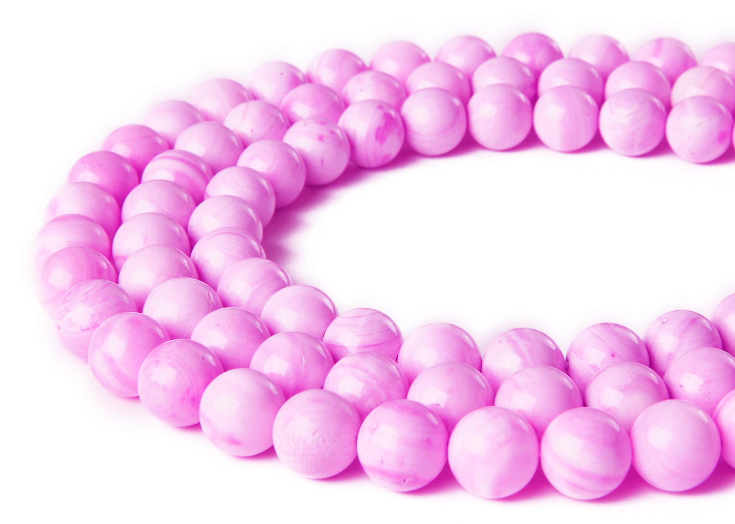 60pcs 6mm Pink Shell Jasper Beads Natural Gemstone Beads Round Loose Beads for Jewelry Making
