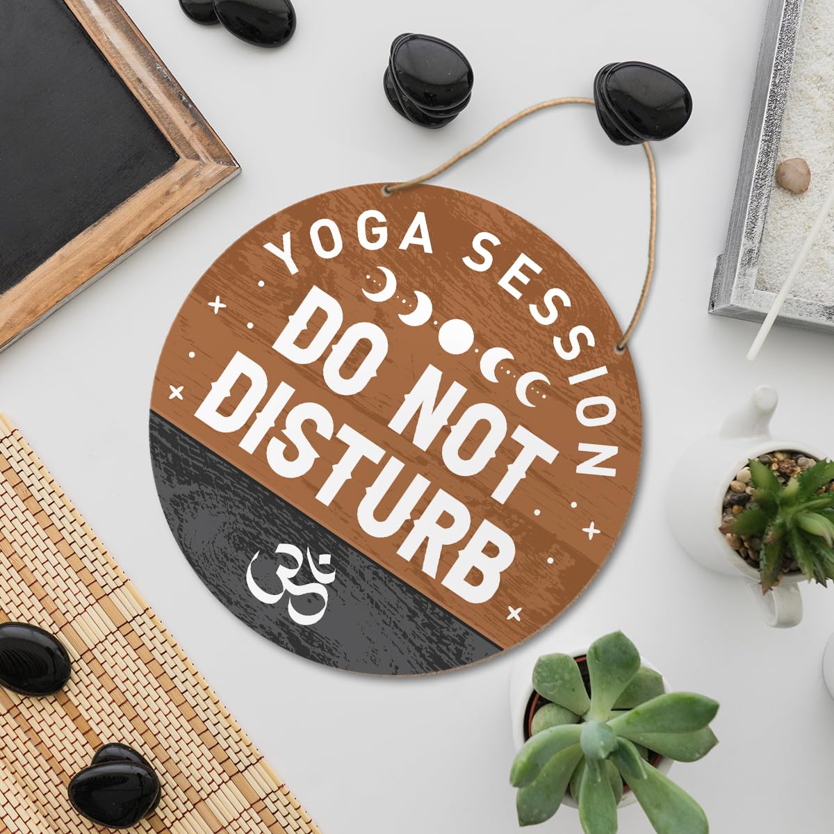 Yousheager Yoga Studio Sign Wall Decor, Yoga Sign for Home Studio Room Door, Yoga Studio Spiritual Room Zen Den Hanging Sign Decoration, Gifts for Women Yoga Instructor Lover, Do Not Disturb