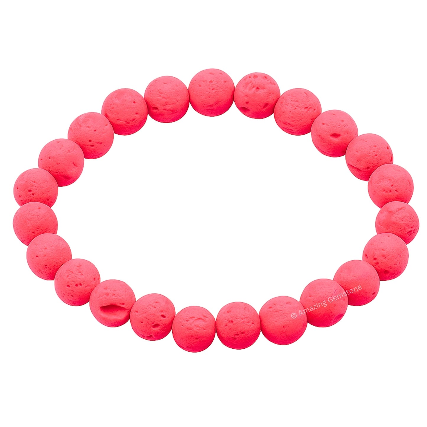Amazing Gemstone Crystal Bracelet for Women Men's Gifts - Protection Healing Crystal Bracelet - 8mm Gemstone Beaded Stretchable Bracelet Pulseras Para Hombres Mujer Stocking Stuffers Mothers Day Gift (Pink Lava)