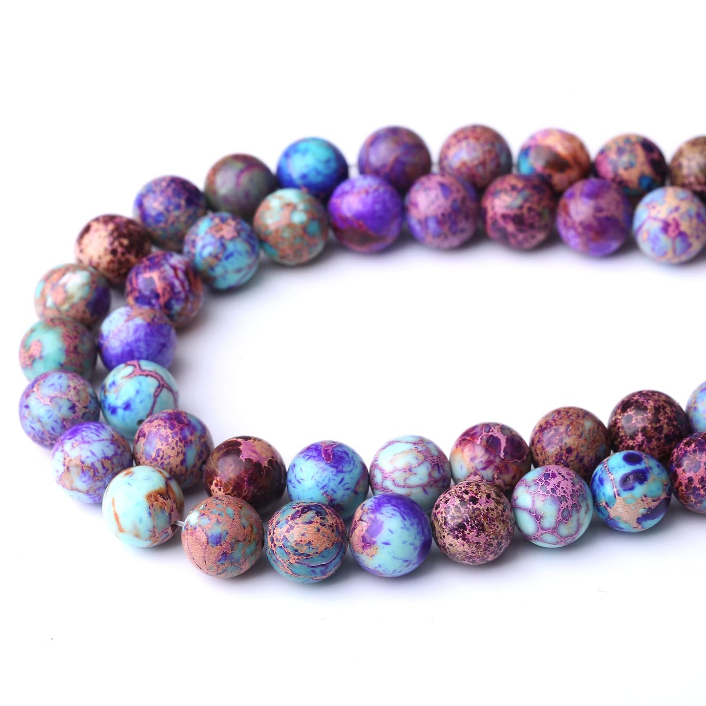 60PCS 6MM Natural Galaxy Sea Sediment Jasper Stone Beads Energy Healing Beads for DIY Jewelry Bracelet Necklace Making for Jewelry Making15Inch