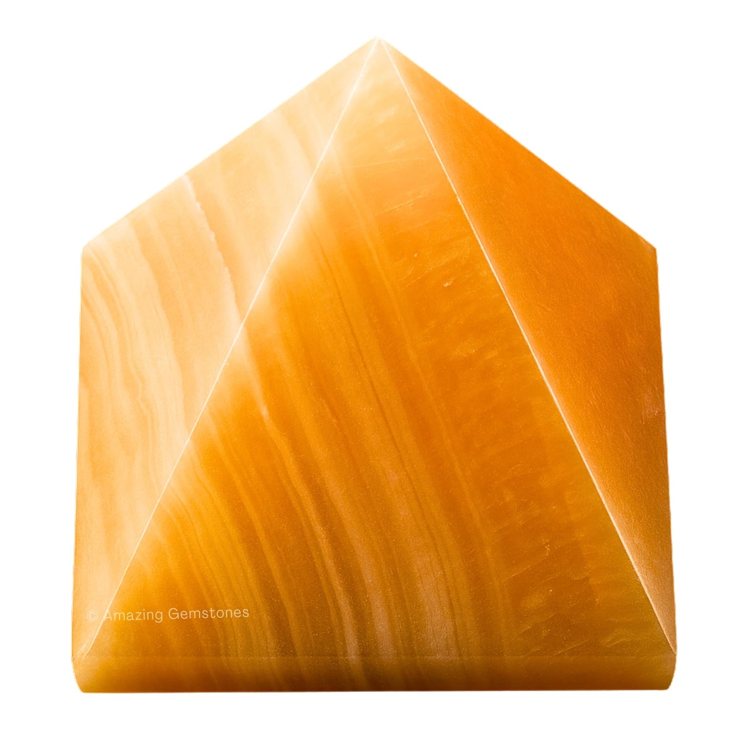 Amazing Gemstone Yellow Calcite Pyramid Crystal Healing Stones - 2" Great Pyramid Figurine of Natural Stone Pyramid for Meditation, Reiki, Chakra Balancing and Crystal Pyramids Grid