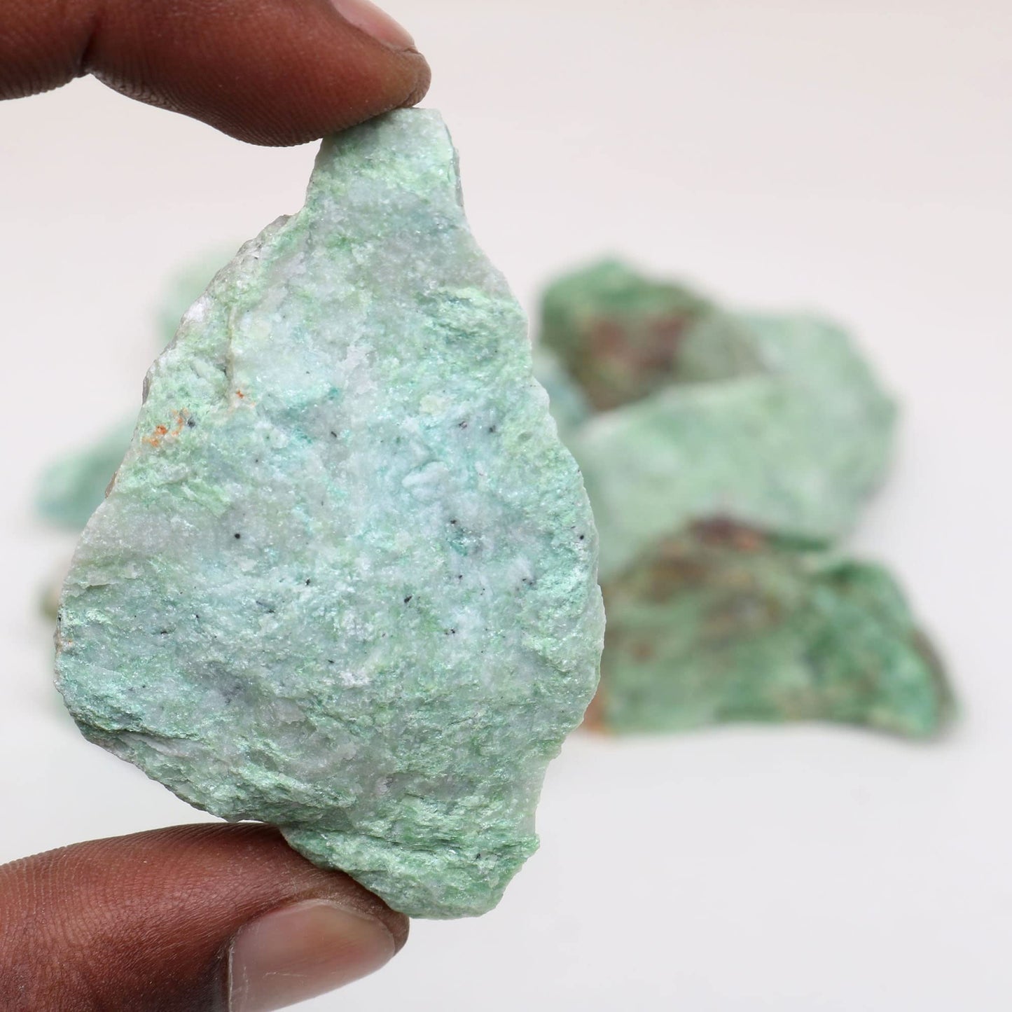 REAL-GEMS Natural Raw Healing Crystals Rough Stones for Tumbling, Cabbing, Polishing, Wire Wrapping, Wicca & Reiki Crystal Healing, Mix Gemstones,7 Chakra (Green Opal)