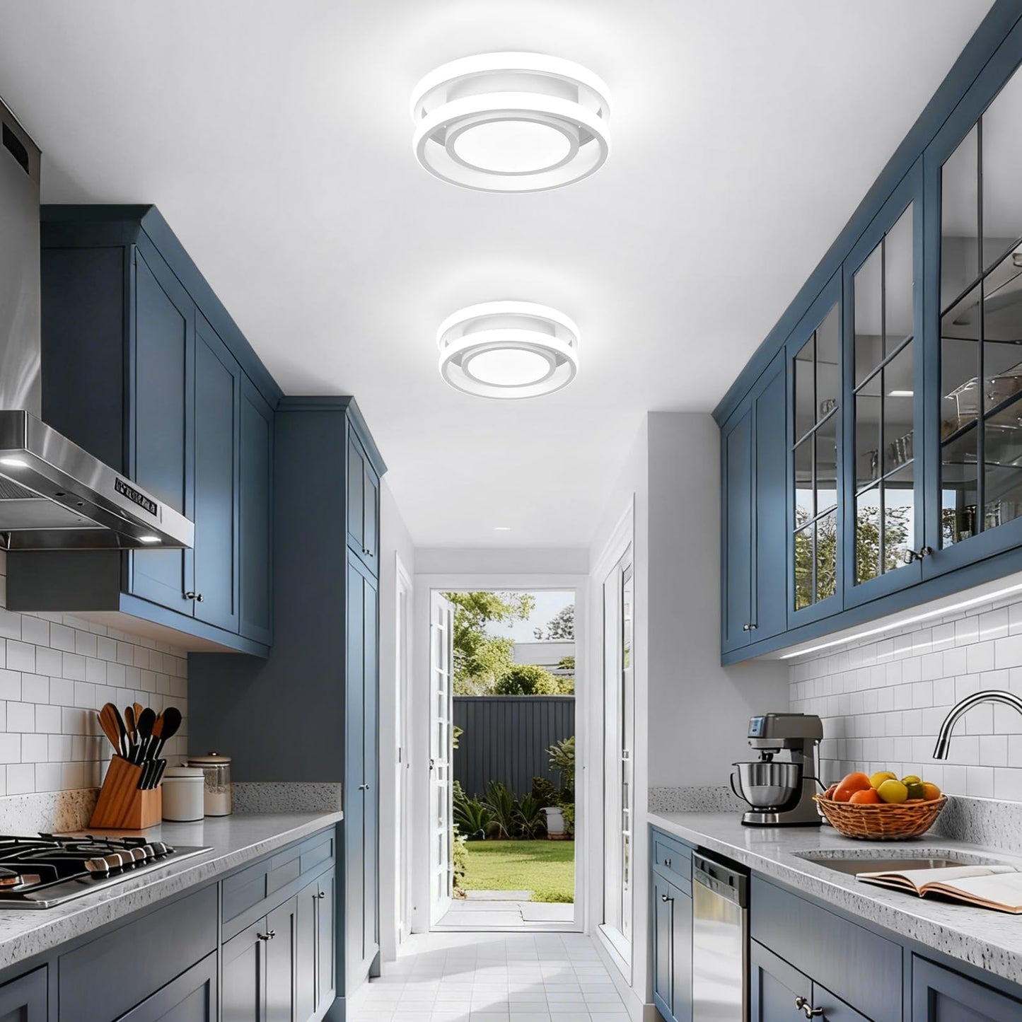 CANEOE Modern Led Ceiling Lights, Small Led Close to Ceiling Light Fixture,32W Round LED Ceiling Lamp for Bedroom Hallway Aisle Corridor Light Lighting (Cool White,6000K)