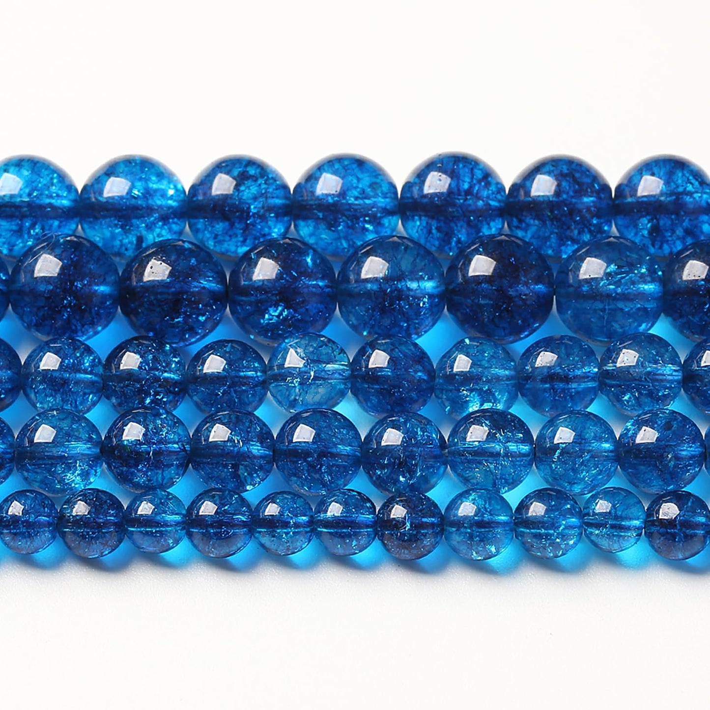 6MM 60PCS Natural Stone Blueberry Crystal Beads Quartz Power Loose Beads for Jewelry Making DIY Bracelet
