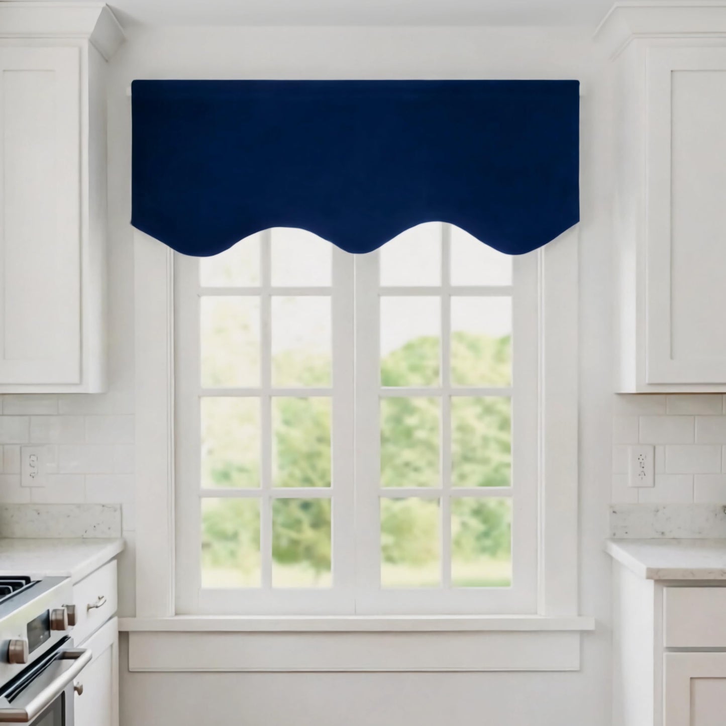 Aquazolax Navy Valances Curtain for Windows, Blackout Extra Long Rod Pocket Valances for Kitchen Bedroom, Small Window Treatment Valances 52inch x 18inch, Single Panel