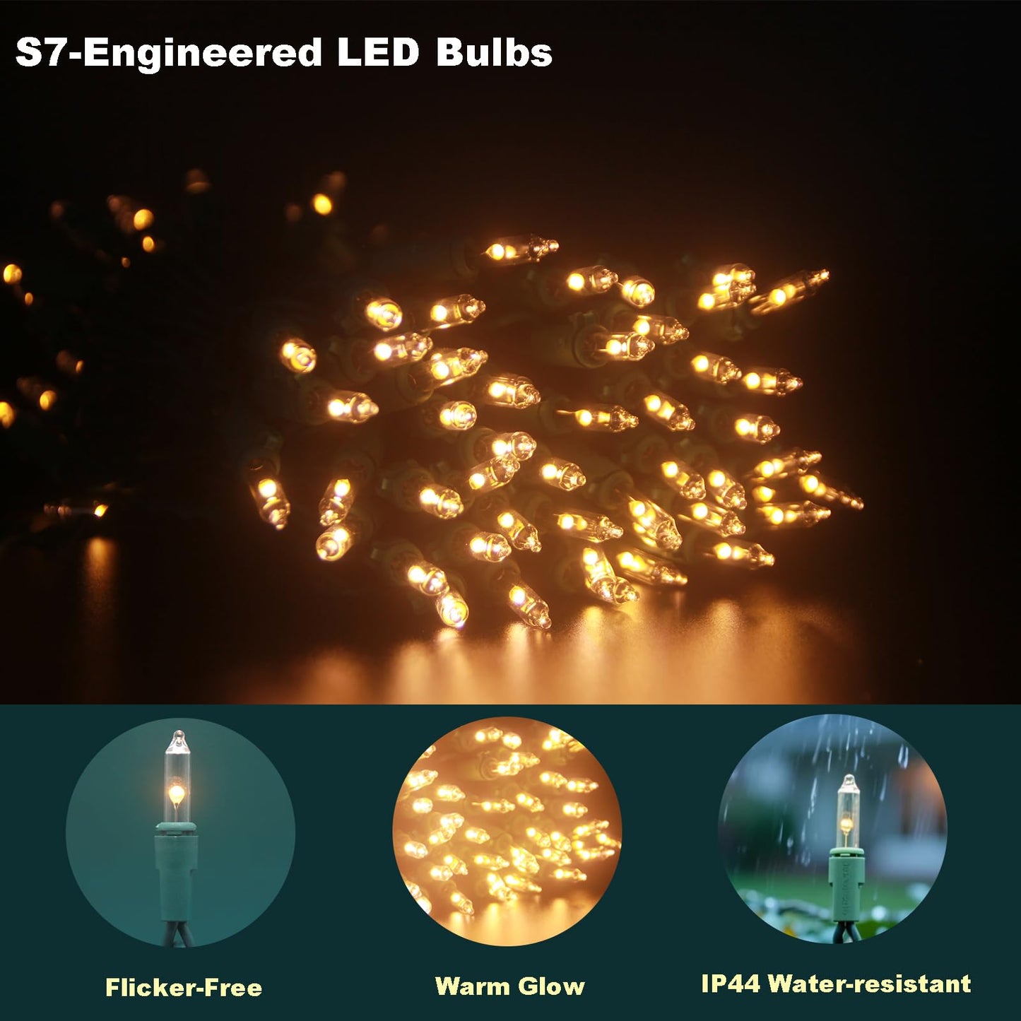 200 LED Christmas String Lights, Warm White 70FT Green Wire Christmas String Lights for Indoor &Outdoor Holiday and Tree Decor, Patio Hanging Lighting Decorations, UL Certified