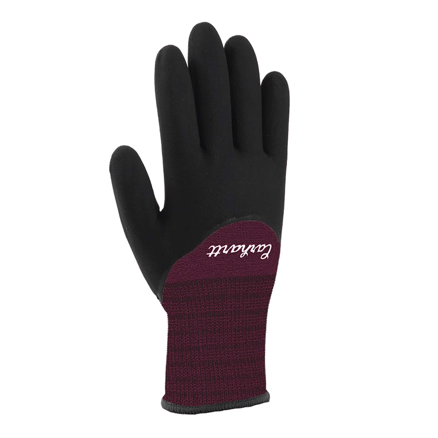 Carhartt Womens Thermal Full Coverage Nitrile Grip Glove, Deep Wine, M