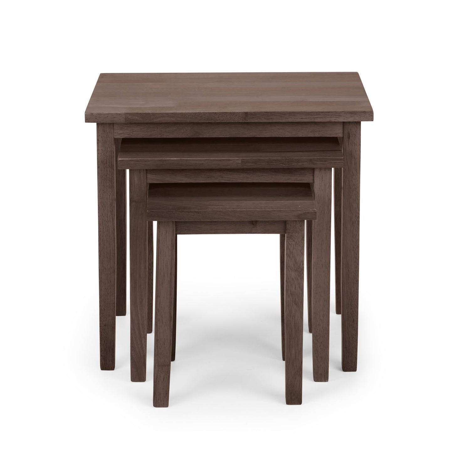 Julian Bowen Cleo Nest of Tables Set of 3, Nesting Oak Side Table for Living Room, Stackable Side Table for Small Spaces, 46 x 48 x 33 cm - Walnut Effect