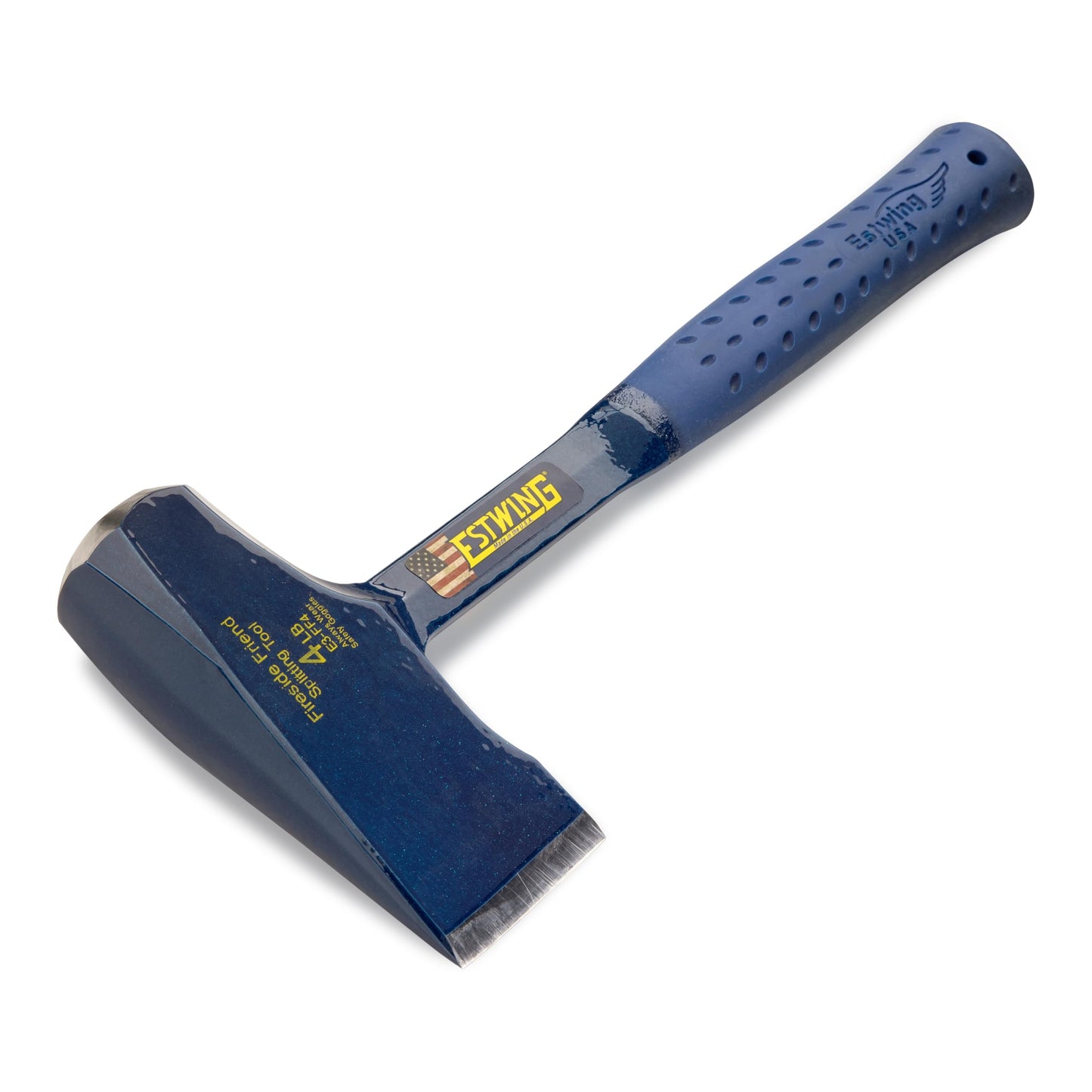 ESTWING Fireside Friend Axe - 14" Wood Splitting Maul with Forged Steel Construction & Shock Reduction Grip - E3-FF4, Blue
