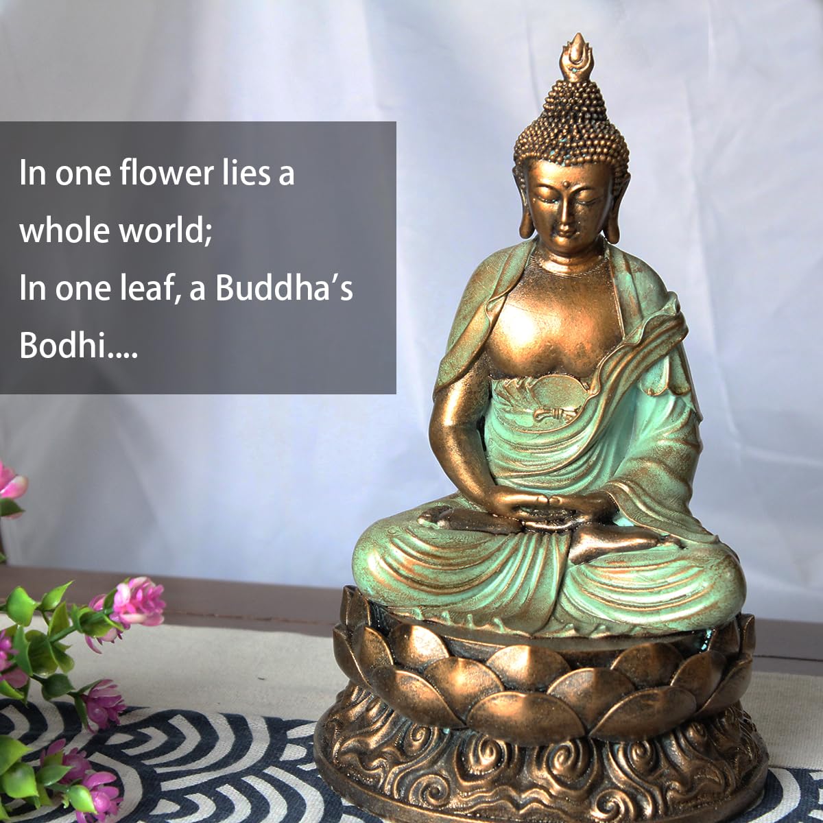 Angel Shine Buddha Statue Buda Gold 8.3" Buddha Statues for Home Decor,Meditation Buddah Statute Decor,Buddah Statute Zen Decoration