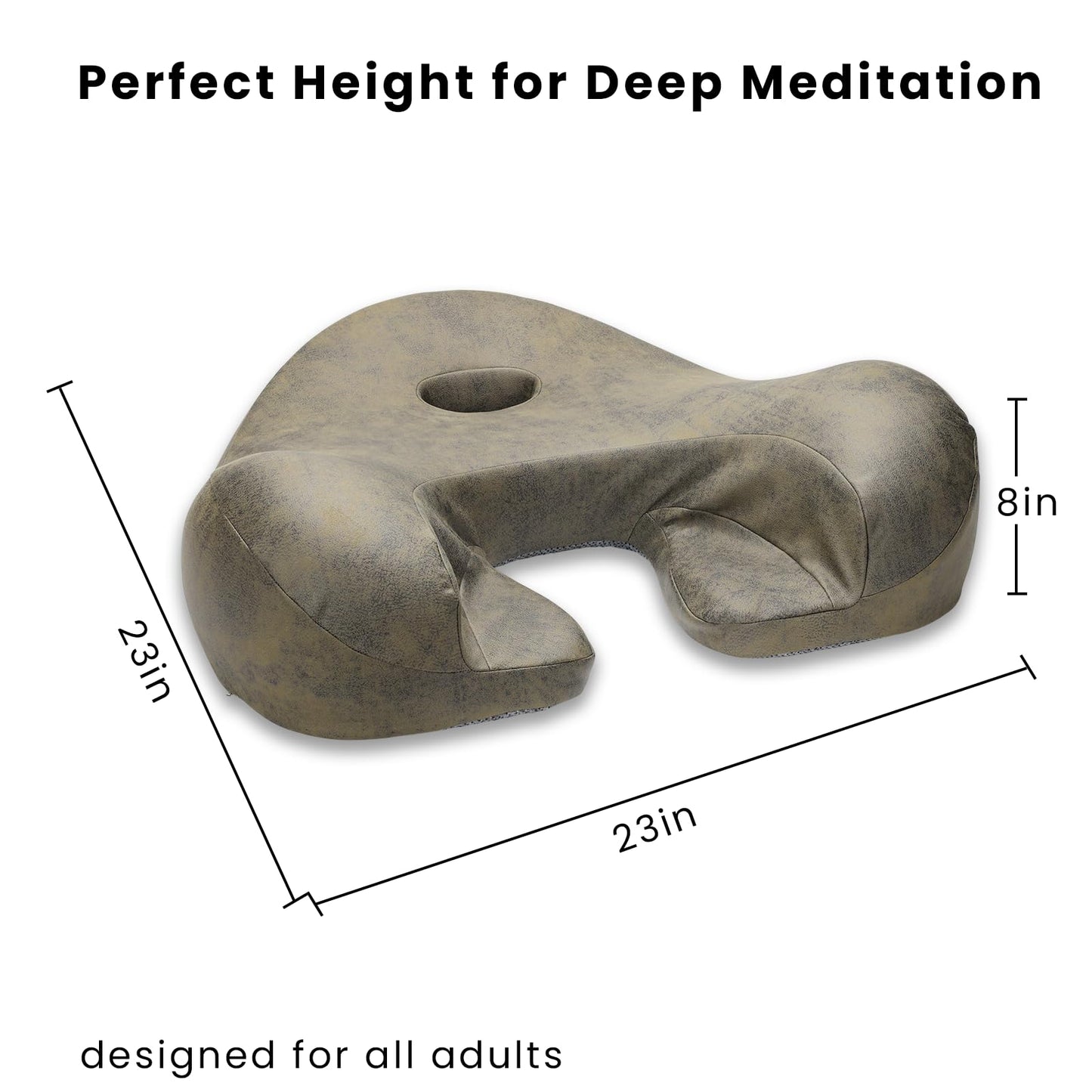 Lemofuta Ergonomic Meditation Cushion for Floor Sitting, 23" Large Memory Foam Cushion with Foot Rest, 8" Thick Support for Back & Knees, Comfortable Posture Seat for Adults, Yoga & Mindfulness Green