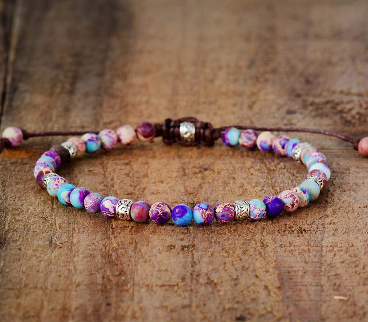 ZOSOJONA Boho Wrap Bracelet for Women, Handmade Natural Imperial Jasper Multi-Layer Stone Beaded Bracelet, Bohemian Healing Crystal Stone Jewelry Gifts