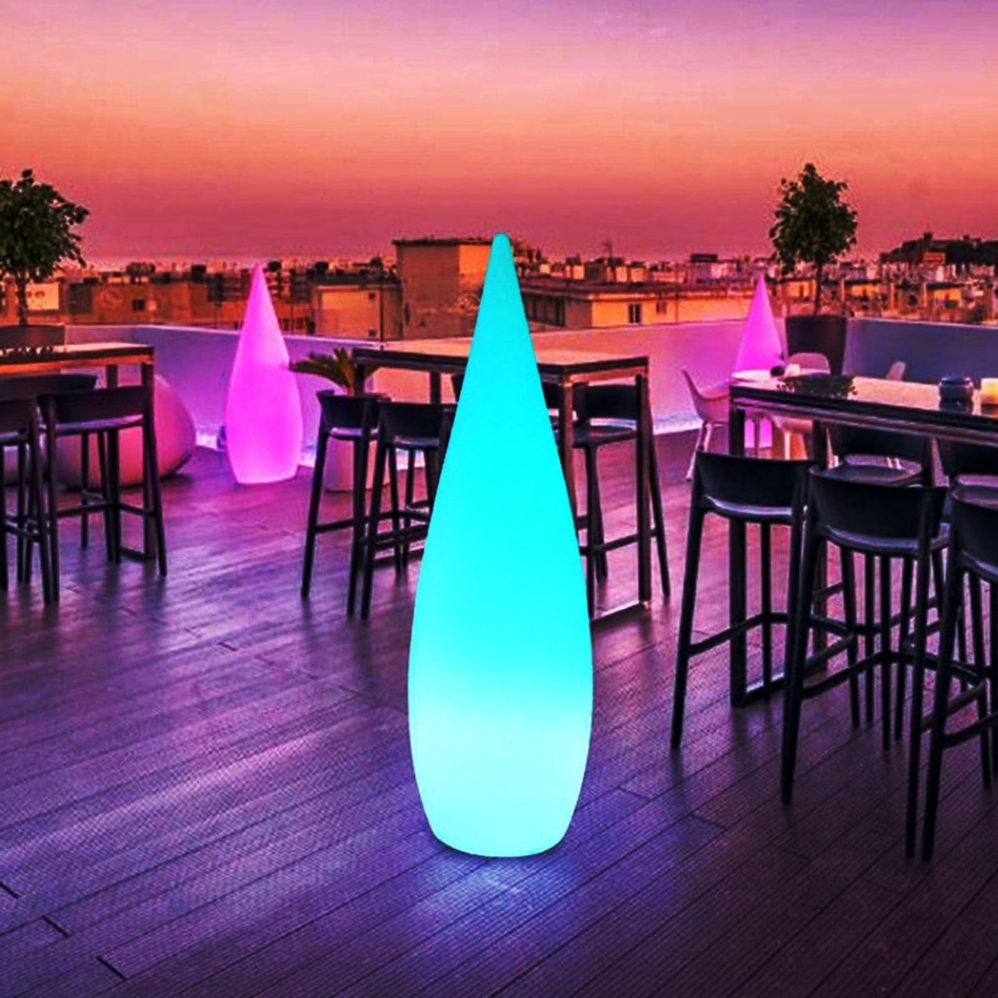JHOTEC Outdoor Water Drop Lights, Waterproof Lawn Light, Courtyard Garden Terrace Atmosphere Lights, Landscape Courtyard Decorations Floor Lamps, Path Light, Modern Holiday Lamps