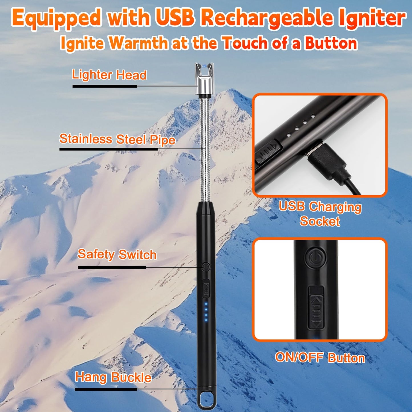 Portable Propane Heater for Camping, Outdoor Small Space Patio Heater with Control Valve, Radiant Cordless Tent Heaters with Foldable Gas Tank Holder for Hiking Ice Fishing Hunting Backyard