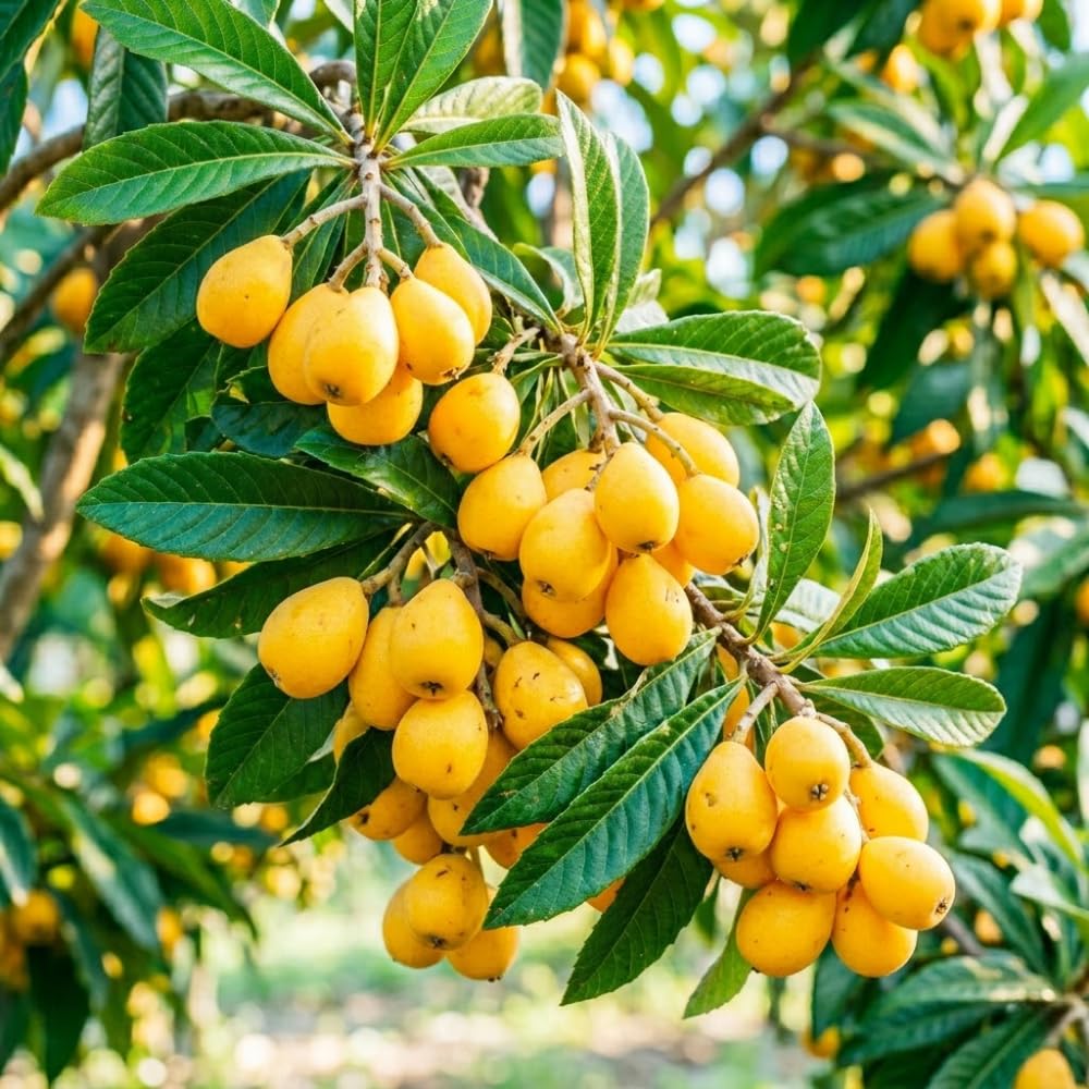 Loquat Tree Live Plant, Sweet Loquat Plant, 2 Feet Tall, 3 Gallon Pot, Ideal for Garden and Patio, No Ship to CA