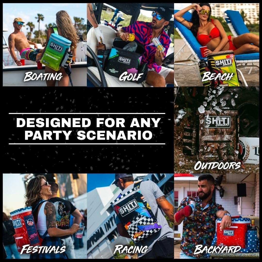 SHITI Coolers Cooler for Camping, Travel, Beach, Soft Lunch Box for Food, Drinks & Ice, Portable, Waterproof 24 Hr Insulated Bag with Shoulder Straps, Customizable (The Daytripper, 15 Can Cooler)