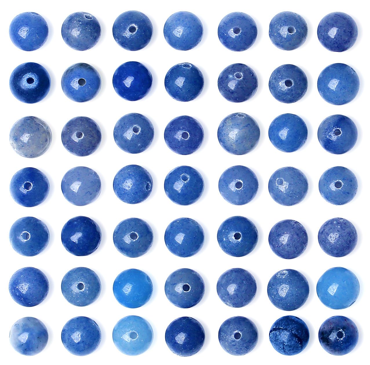 QINJIEJIE 100PCS Blue Aventurine Beads 8mm Natural Stone Beads Round Loose Gemstone Bead for Bracelet Beading Crystal Jewelry Making DIY Necklace Earrings 0.32"