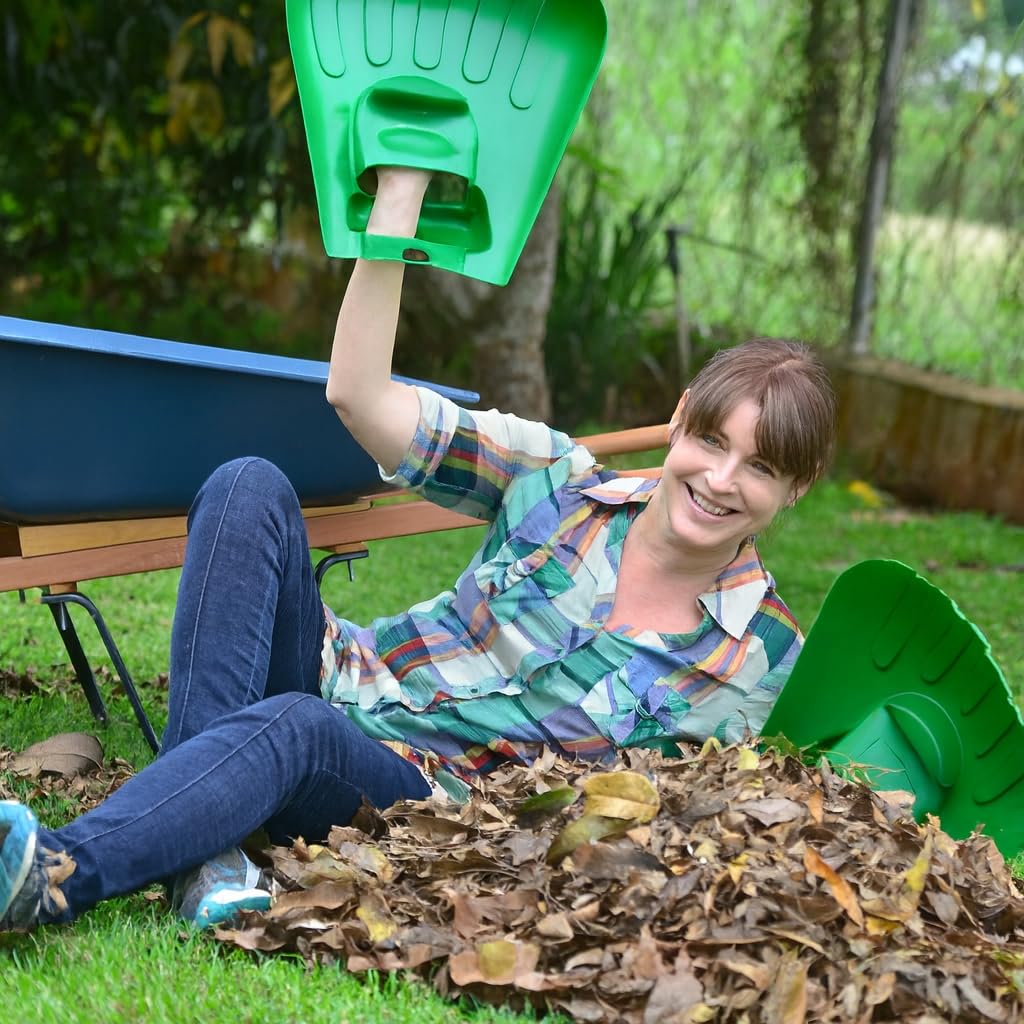 GARDEASE Leaf Scoops: Premium Ergonomic Large Hand Held Rakes for Fast Leaf, Lawn & Grass Removal (1 Pair)