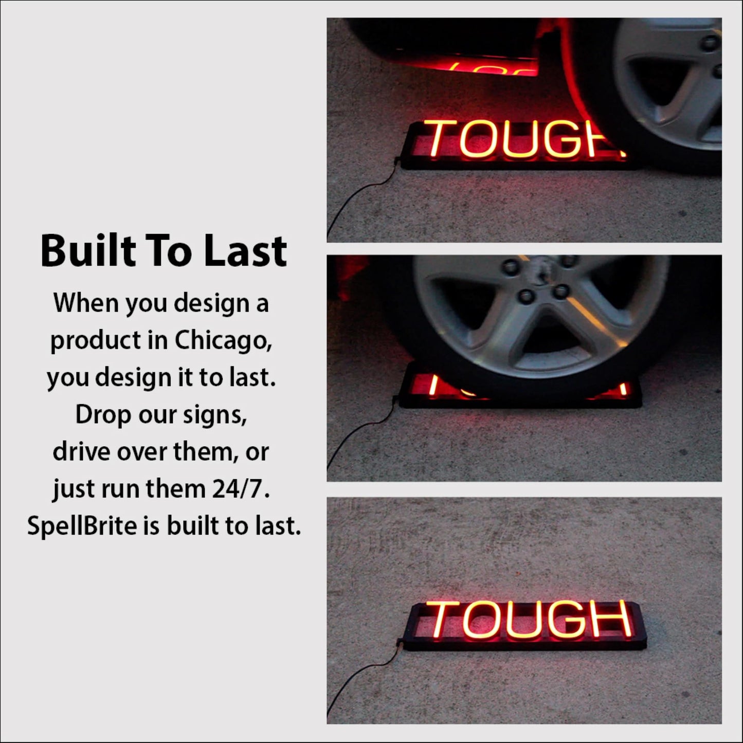 SpellBrite KITCHEN Sign | Directional Sign with Neon Look, Blue LED Light Source | 25.1" x 6.3"
