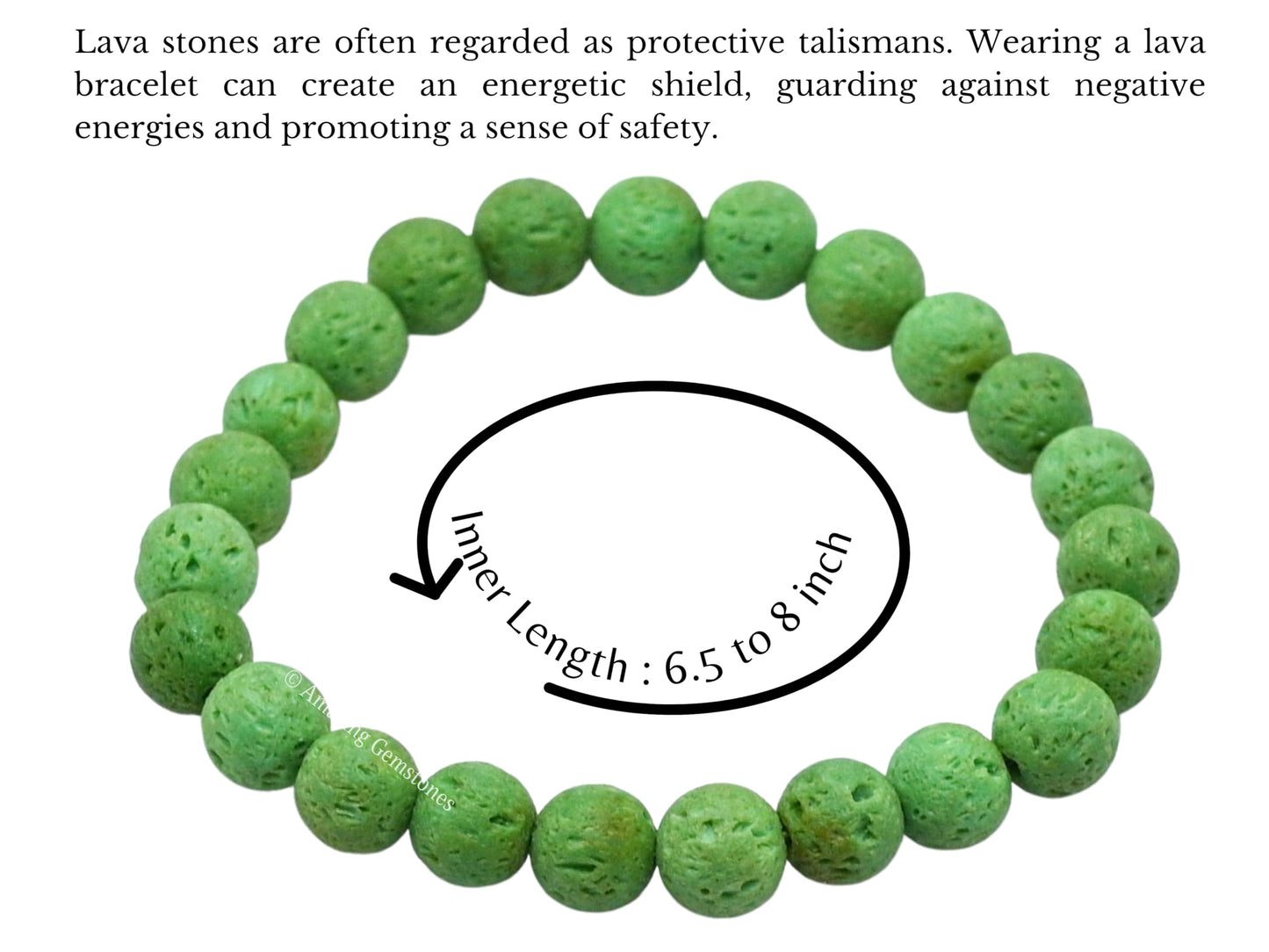 Amazing Gemstone Crystal Bracelet for Women Men's Gifts - Protection Healing Crystal Bracelet - 8mm Gemstone Beaded Stretchable Bracelet Pulseras Para Hombres Mujer Stocking Stuffers Mothers Day Gift (Green Lava)