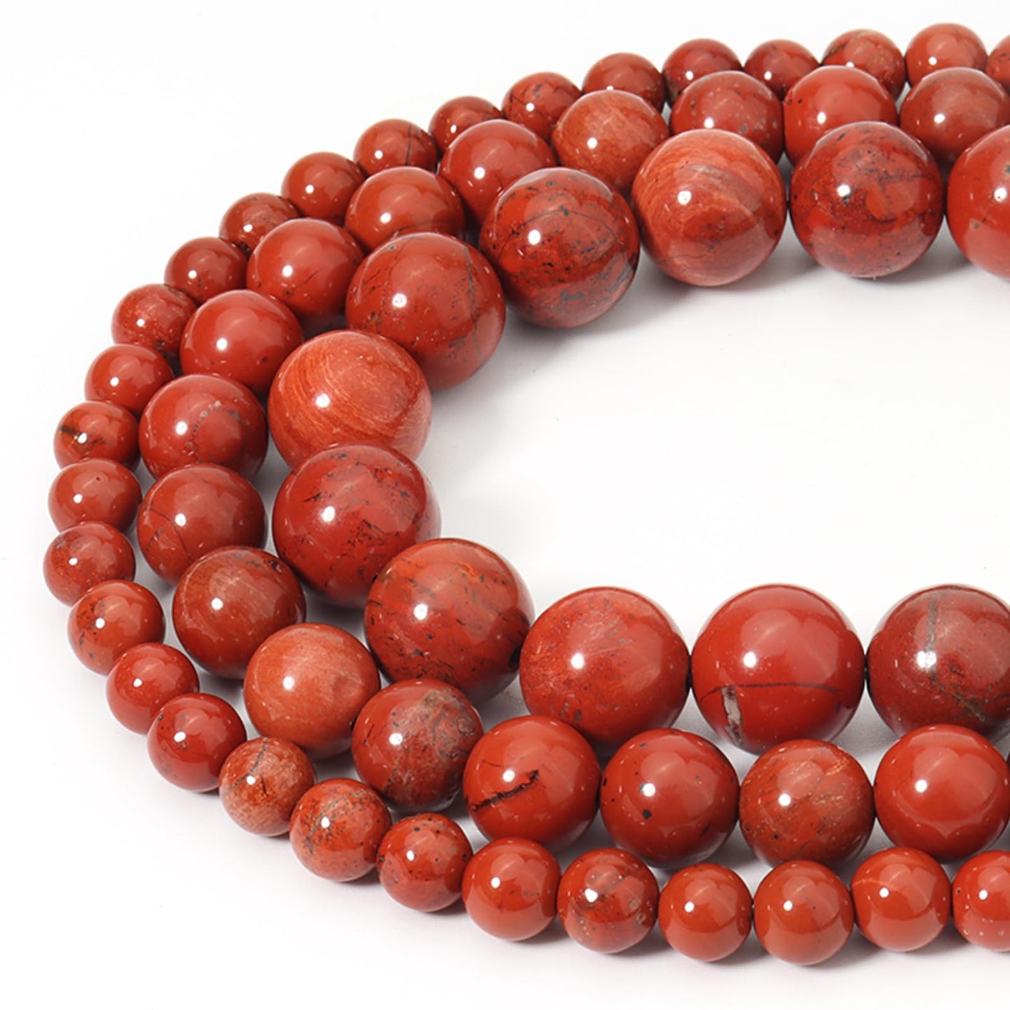 Siomia 45pcs 8mm Natural Red Jasper Gemstone Beads Energy Healing Crystal Round Loose Stone Beads for Jewelry Making, DIY Bracelets Necklaces