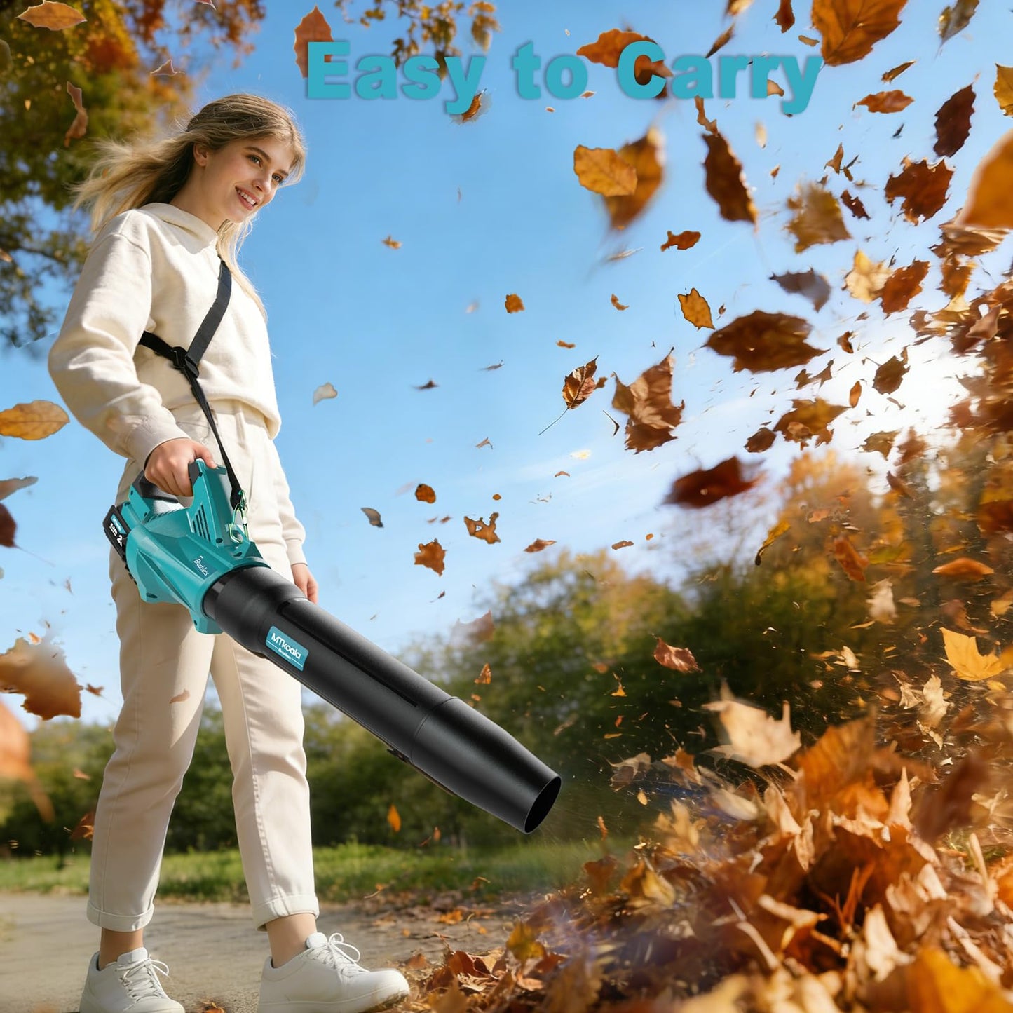 MTkoala Leaf Blower Cordless, New Upgraded 1200W Brushless Motor Leaf Blower, 700CFM 200MPH with 3 Speed Modes, 160Mins Max Runtime, Handheld Electric Blower for Lawn Care, Yard, Dust & Snow (Blue)
