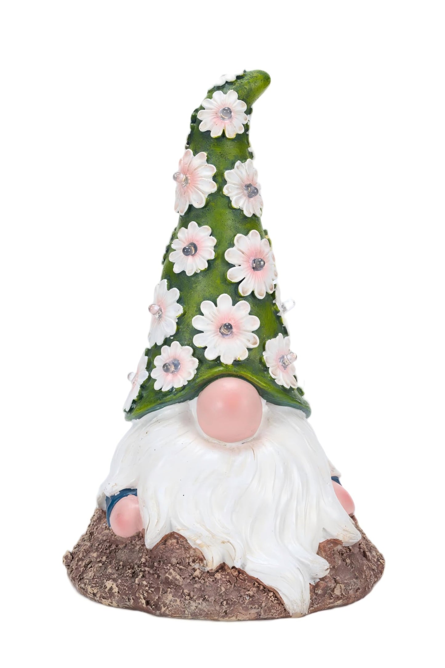 hobbyhaha Garden Gnome Solar Light Outdoor Statue, Decorative Lawn Ornament for Patio, Balcony, Yard, Housewarming Gift