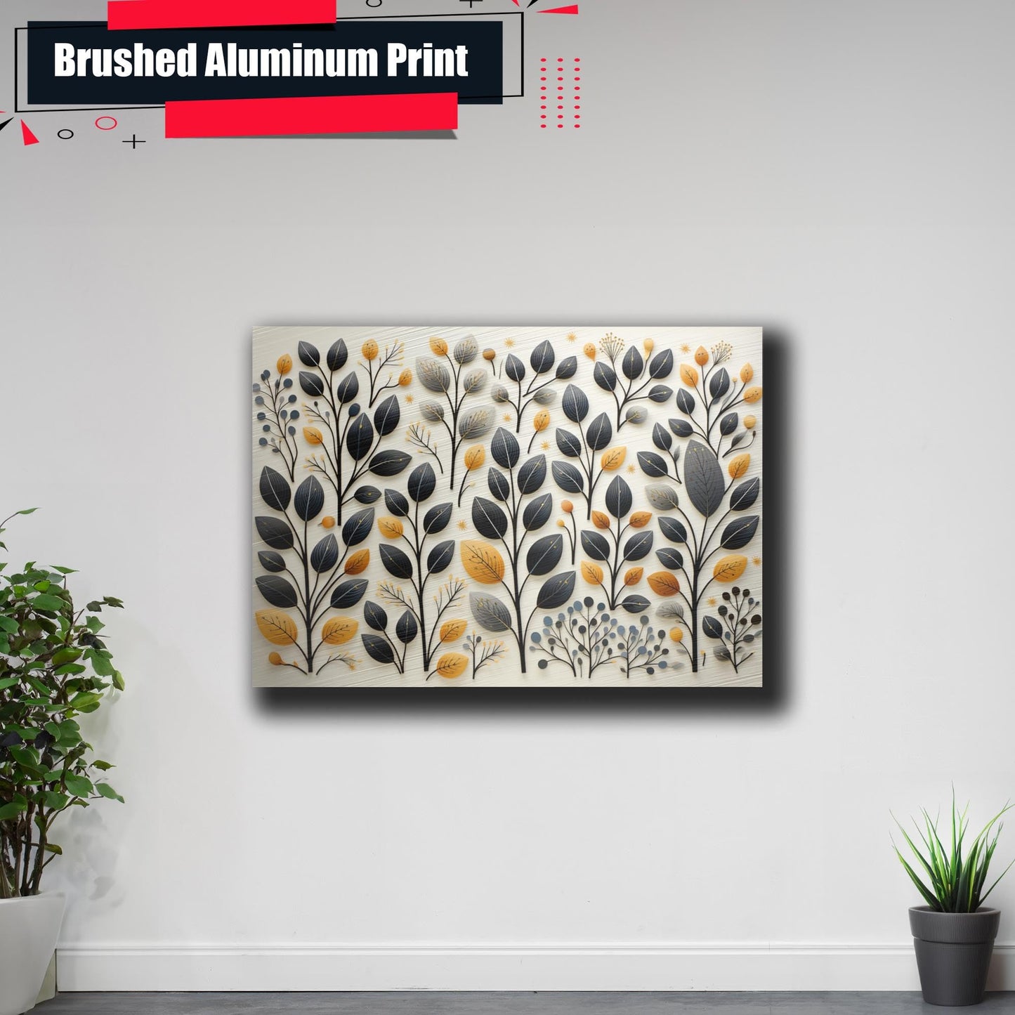 Scandinavian Folk Art, Black and Beige Abstract Botanical Wall Art for Scandinavian Home Decor, Decor poster, Home Decor