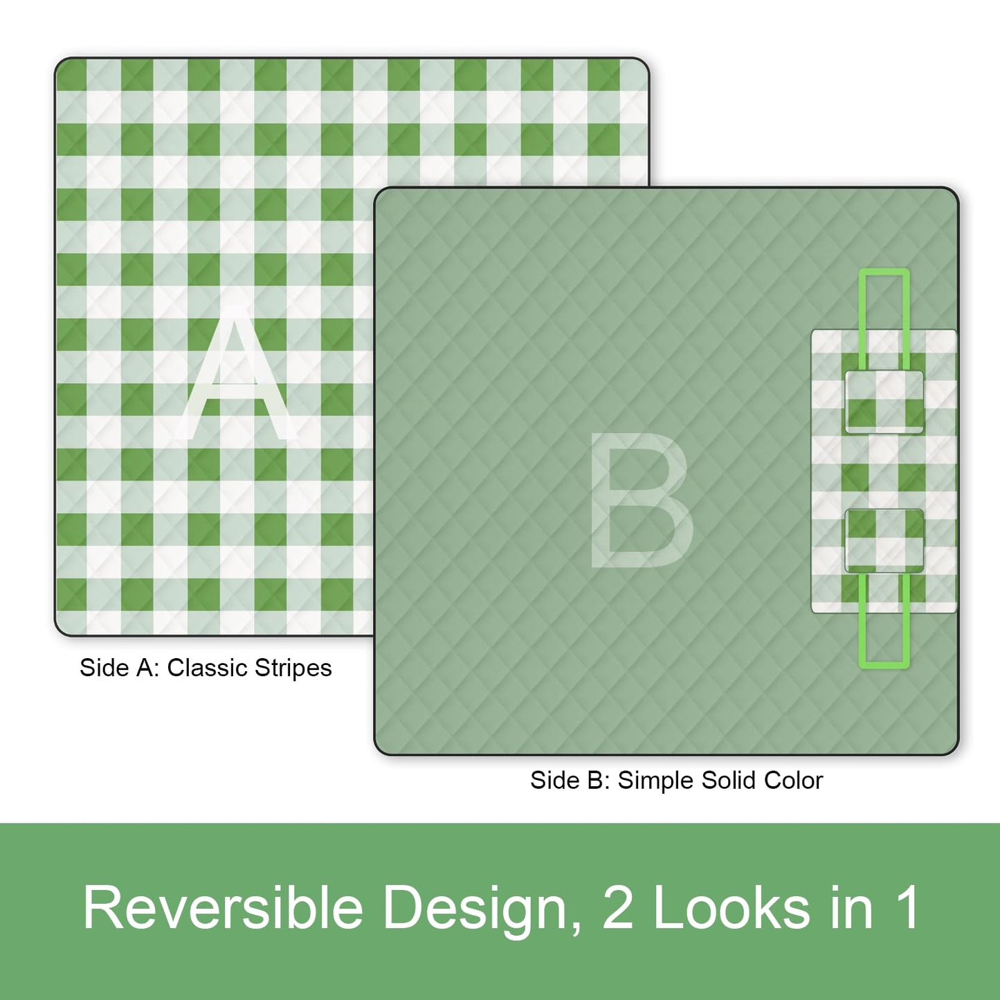 JACTUM 2 in 1 Tote Picnic Blanket Waterproof Outdoor Camping Mat,Large Capacity Beach Blanket 80''x80'' 7 Layers Easy to Foldable and Carry.
