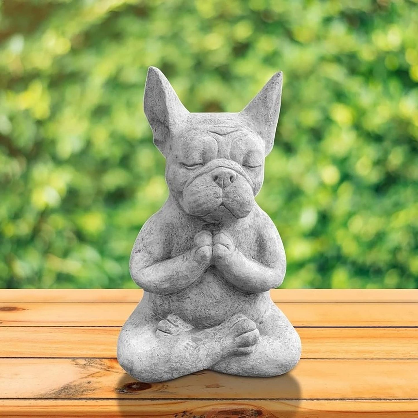 YWHWXB Meditating French Bulldog Figurine, Zen Yoga Dog Buddha Statue, Decorative Collectible for Home Garden Decoration