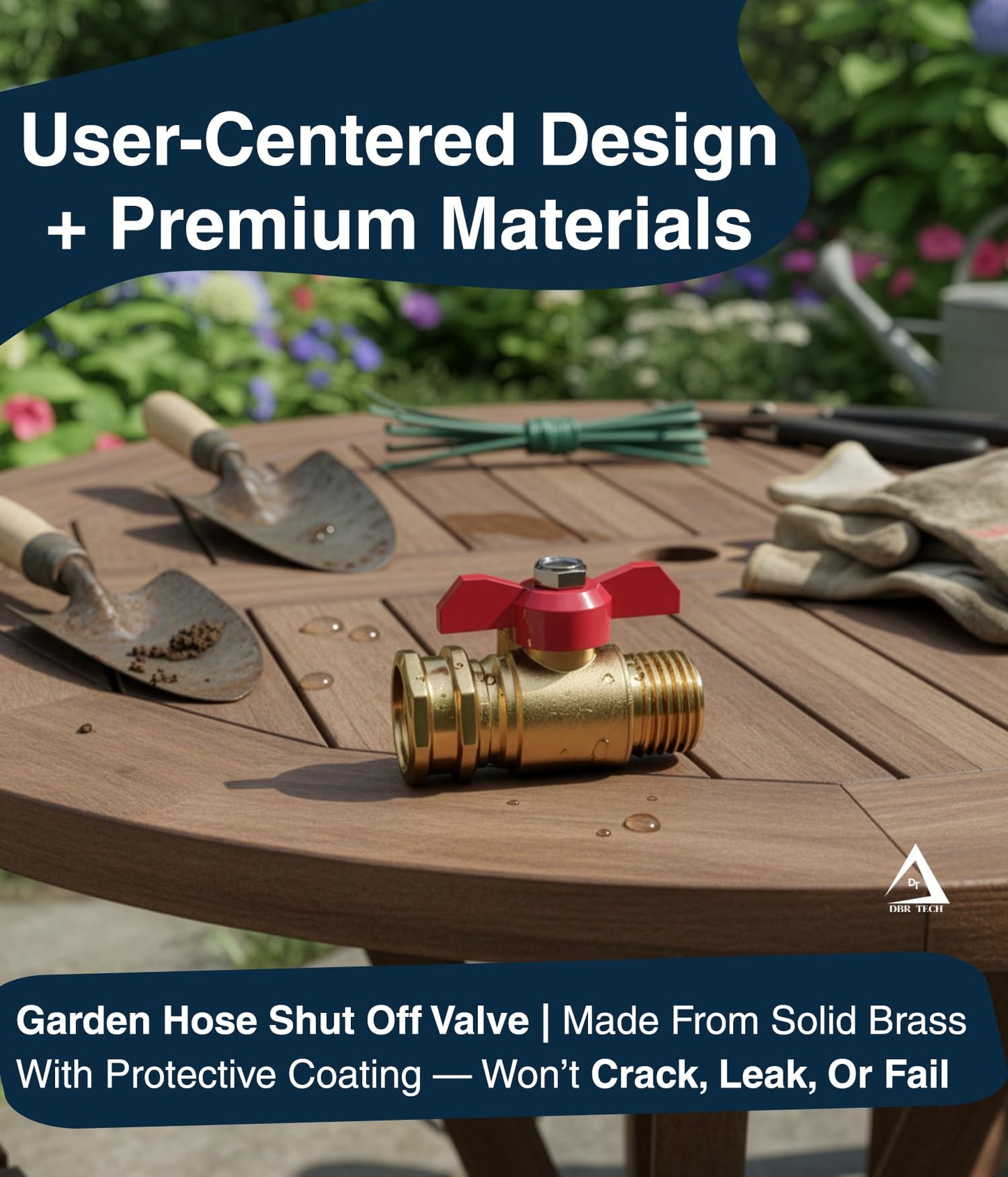 DBR Tech® Garden Hose Shut Off Valve 3/4" Brass | Full Flow & Heavy Duty | 2026 Edition