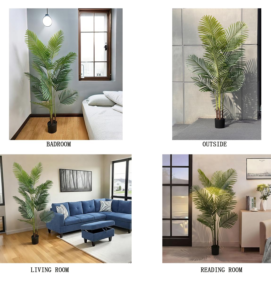 Kiko Artificial Palm Tree -5 Ft Tall Fake Floor Plant Greenery Potted Plants for Office,Gymnasium Room, Living Room, Dinner Room, Shopping mall,Artificial Plant for Indoors and Outdoors