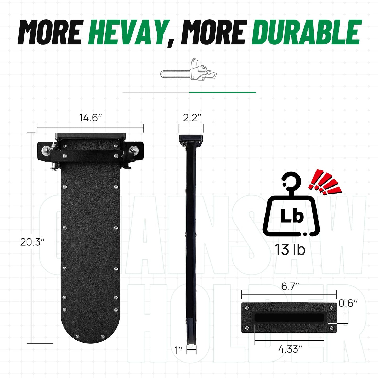 LookFox Heavy-duty Chainsaw Holder for Tractor, Fits All Chainsaw Sizes, 13lb-Side Open Door Bracket+Saw Scabbard, Portable&Sturdy&Anti-shake, Universal Chainsaw Mount Carrier Kit for ATVs/UTVs/Trucks