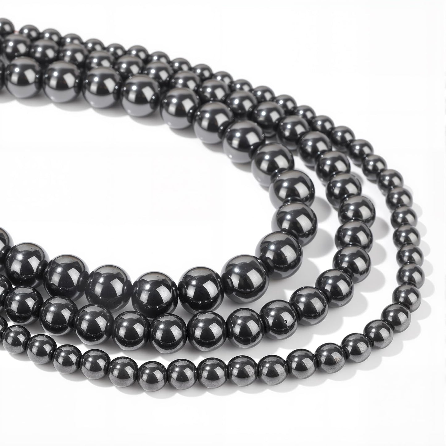 40pcs 10mm Natural Hematite Gemstone Beads Healing Crystal Round Loose Stone Beads for Jewelry Making, Crystal Stone Beads for Bracelets Necklace Earrings Making