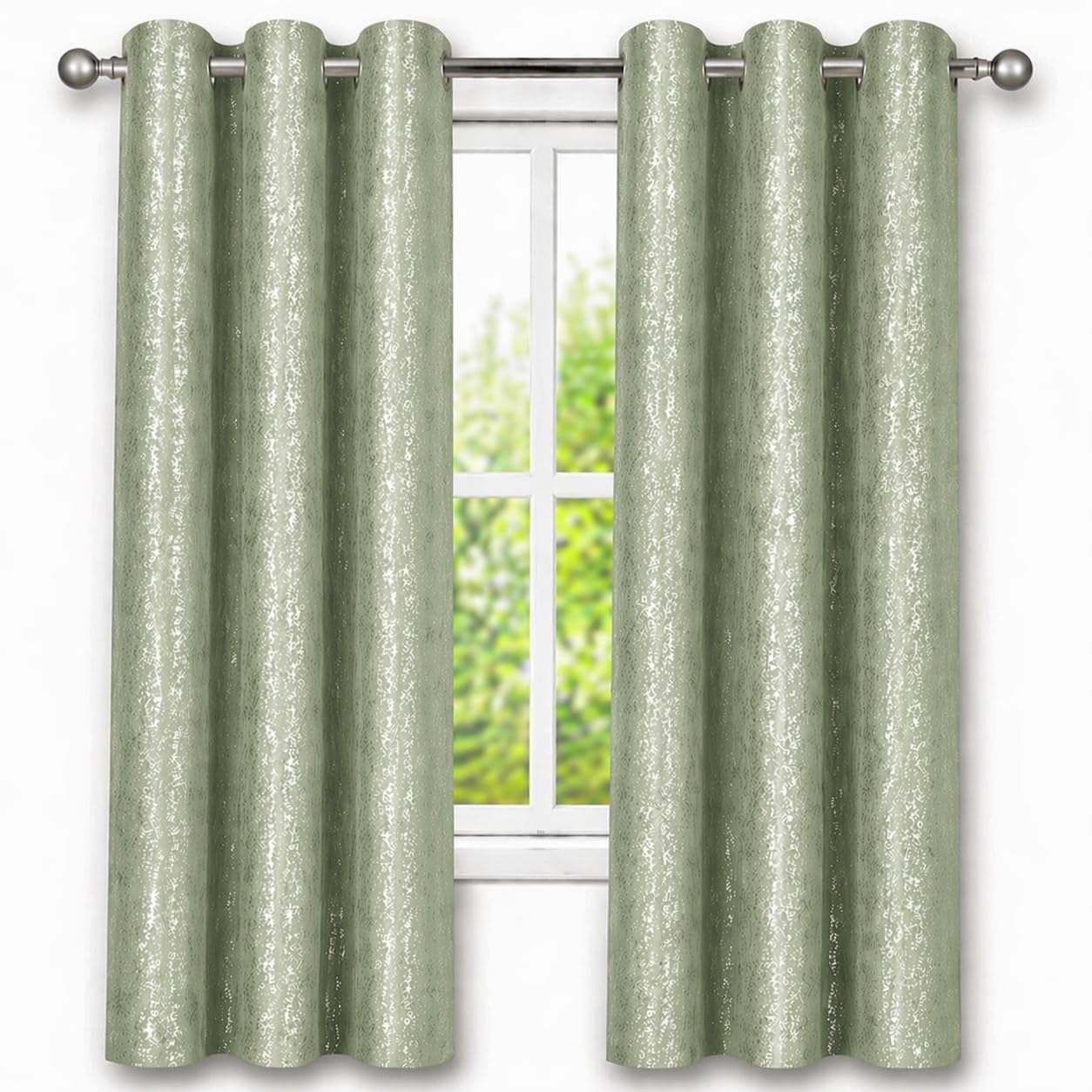 Dainty Home Blackout Curtains 76 x 84 Inch – Thermal Insulated Window Curtains for Bedroom & Living Room, Room Darkening Drapes, Noise Reducing Energy Saving Panels, 2 Panel Set (38” Wide Each)