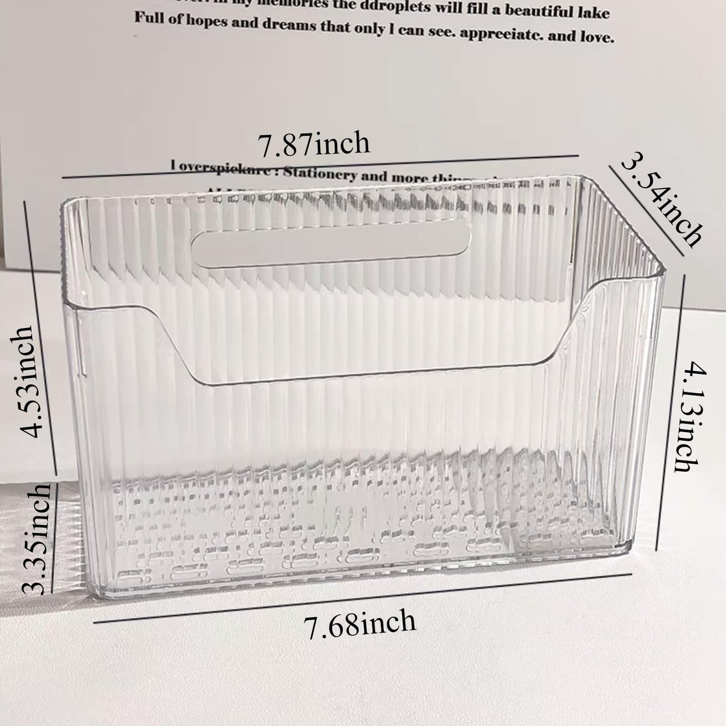 Acrylic Wall Mounted Storage Racks,2Pcs Storage Box Shower Basket, Transparent Plastic Makeup Box Stackable Storage Basket for Kitchen Bathroom Cabinet Pantry and Office, with 2 Back Stickers