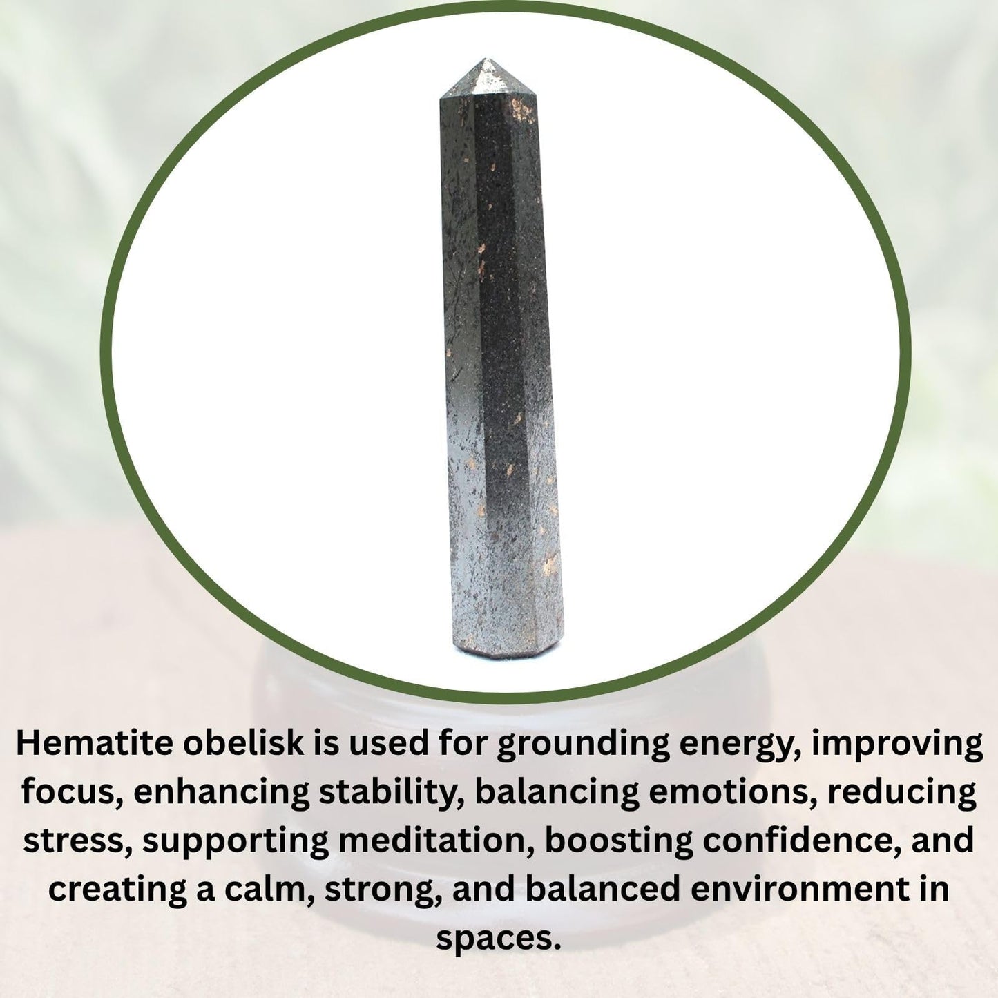 Jet Hematite Obelisk Tower (Approx. 3–3.5 Inch) – Natural Metallic Grey Crystal Polished Gemstone Decorative Piece for Home & Office