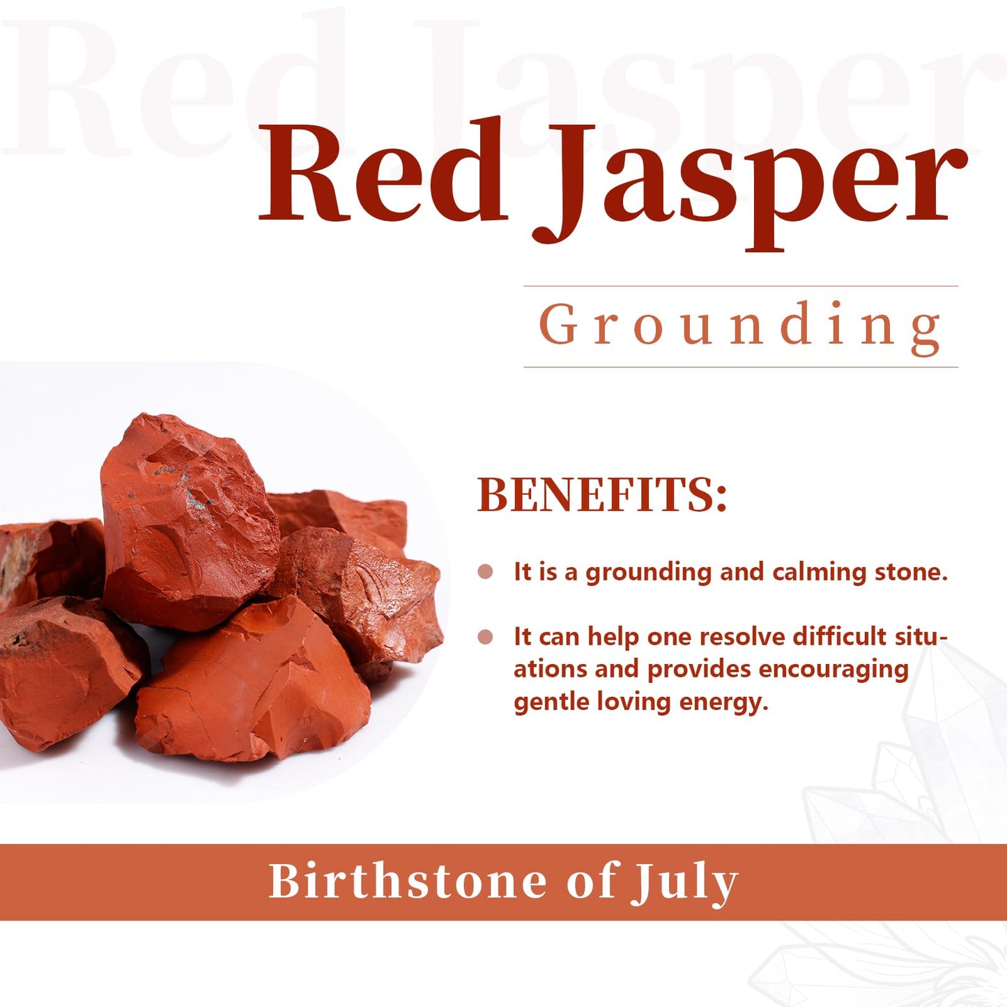 Rockcloud 1 lb Tumbled Polished Stones Gemstone Supplies for Wicca,Reiki,Healing Crystal,Red Jasper