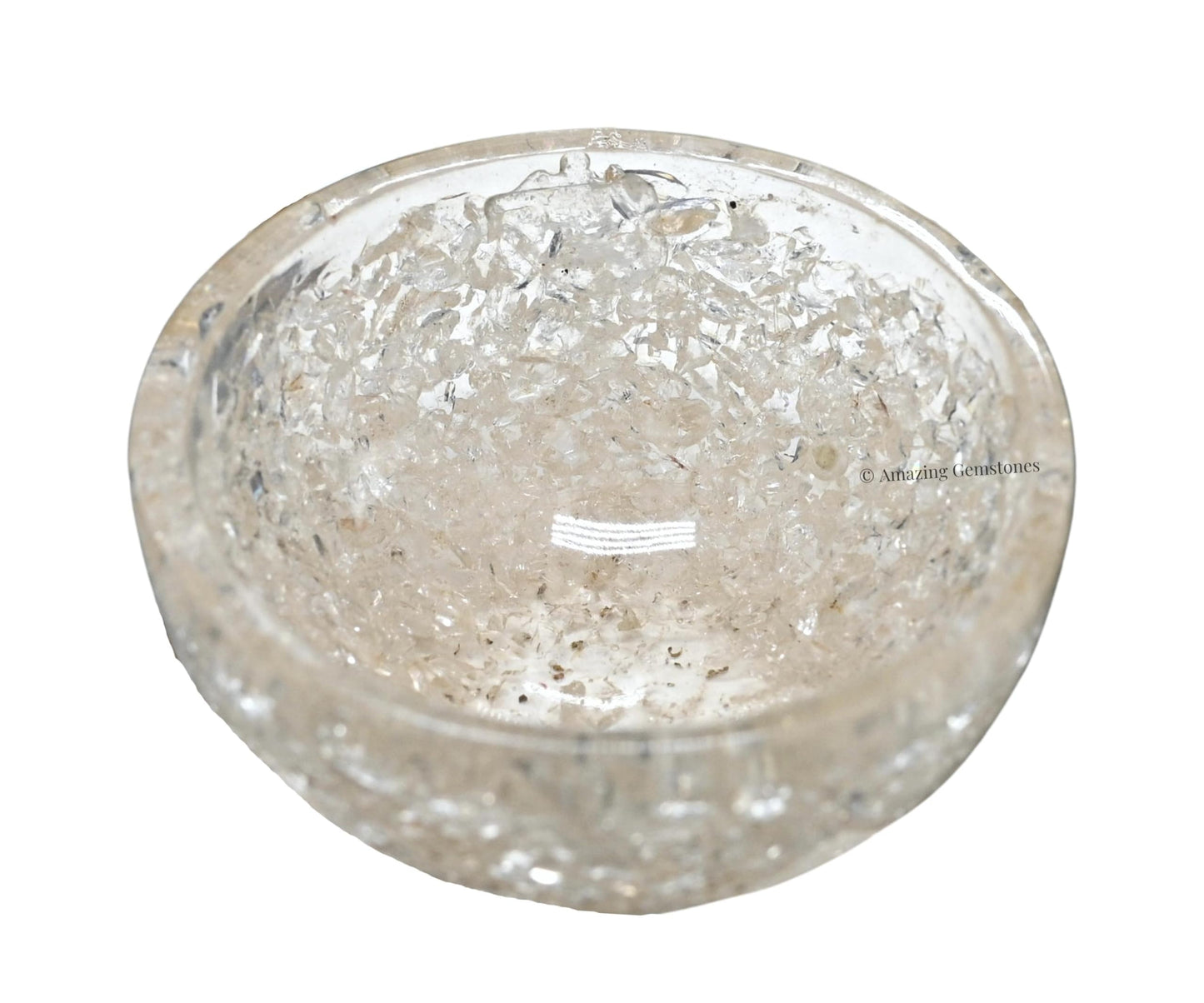 Amazing Gemstone Clear Quartz Orgonite Orgone Crystal Gemstone Bowl - 3" Orgonite Clear Quartz Crystal Bowl for Meditation, Crystals and Healing Stones Gift and Protection