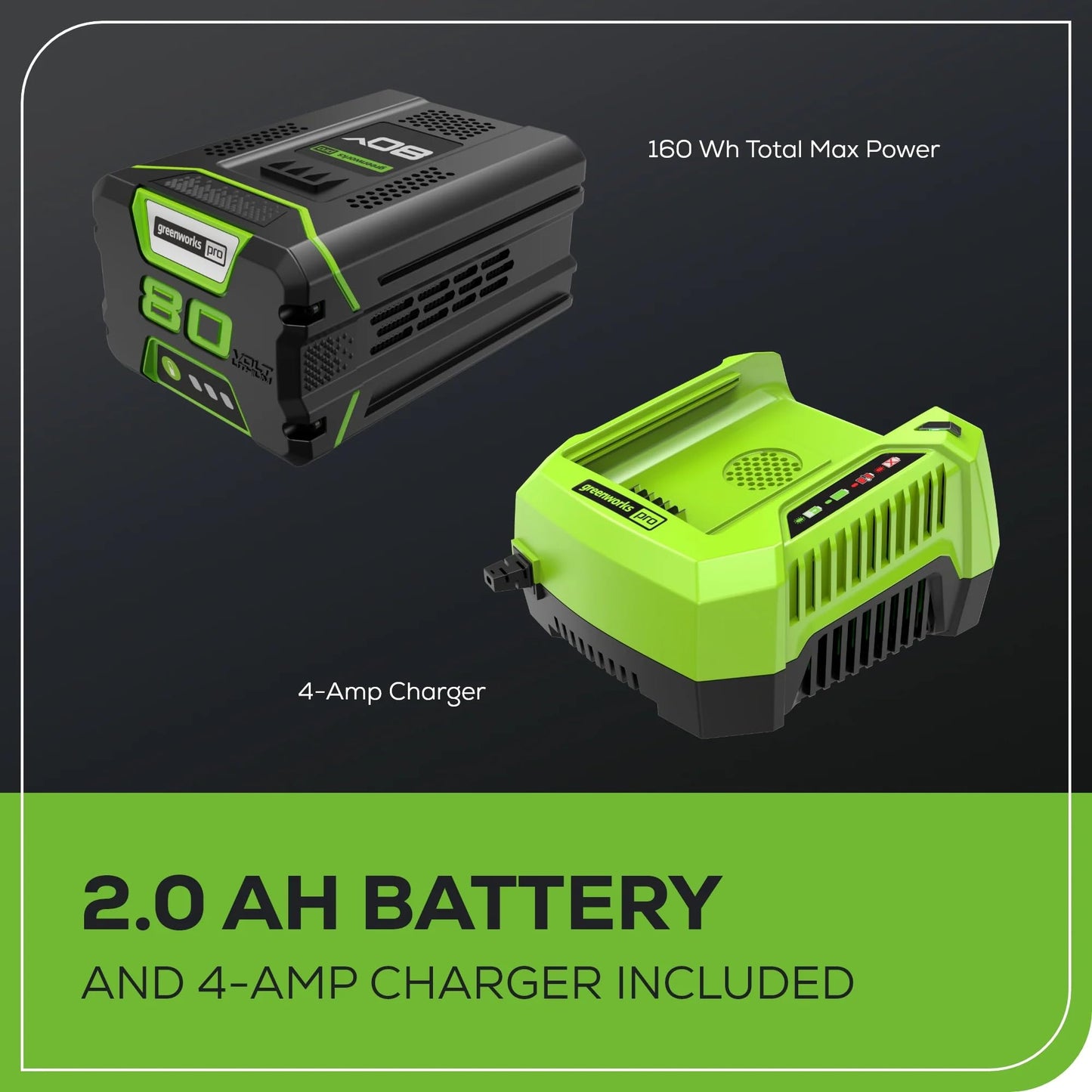 Greenworks 80V 16" Brushless Cordless String Trimmer with 2.0Ah Battery & Rapid Charger – .080" Dual Line, Variable Speed, Lightweight Design, 4-Year Warranty